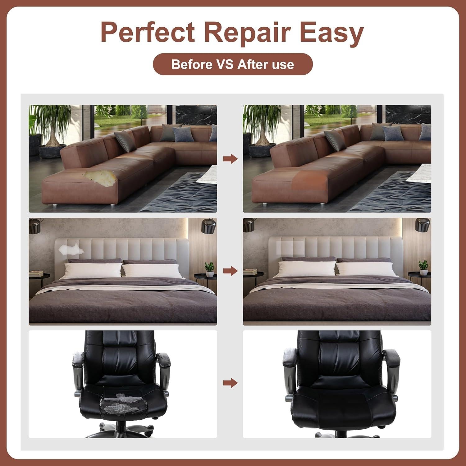 Parche de Reparación de Cuero AVEUO 8.89x152.4 cm Beige