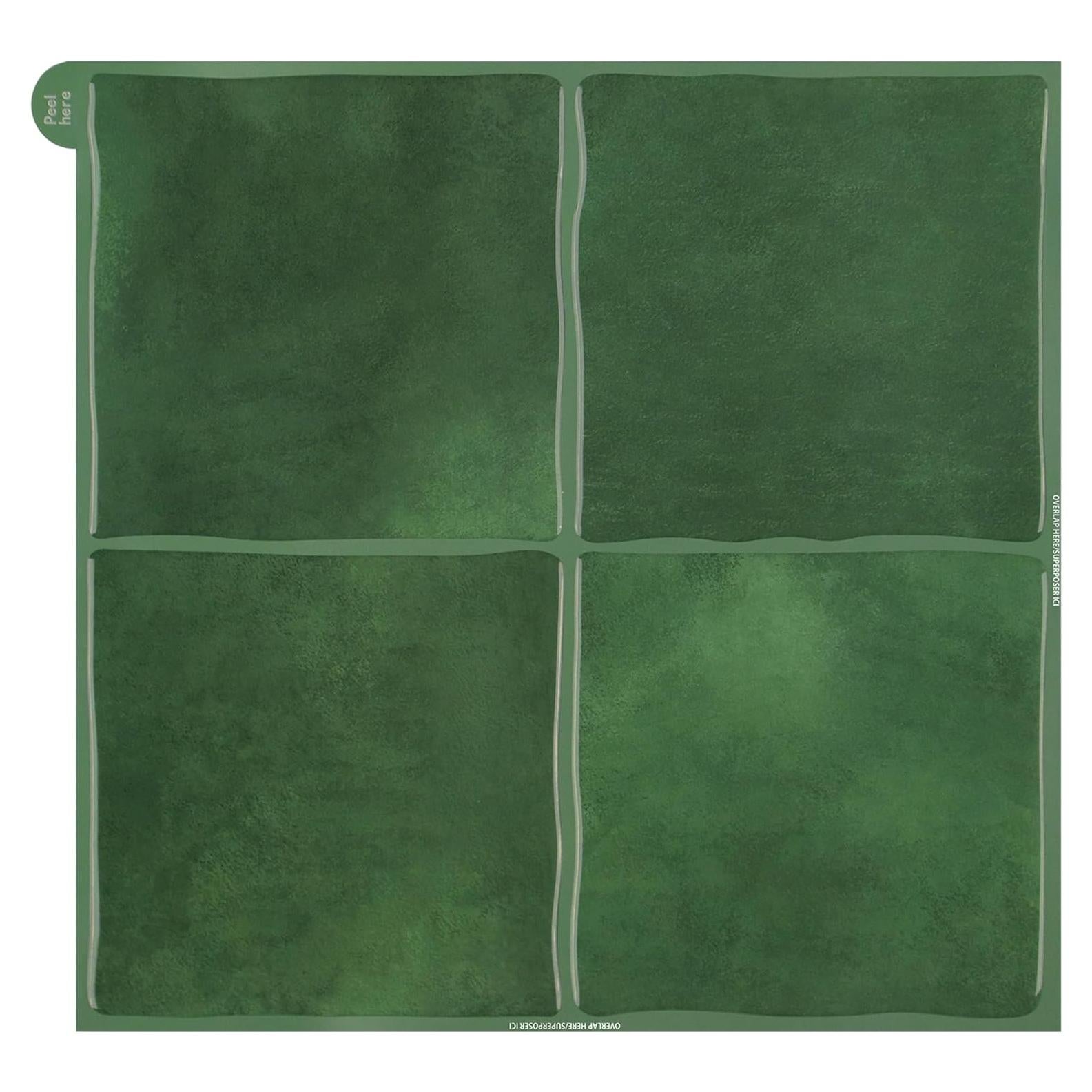 Paquete de 10 Azulejos Autoadhesivos AOFEGRLT 23x23 cm Verde