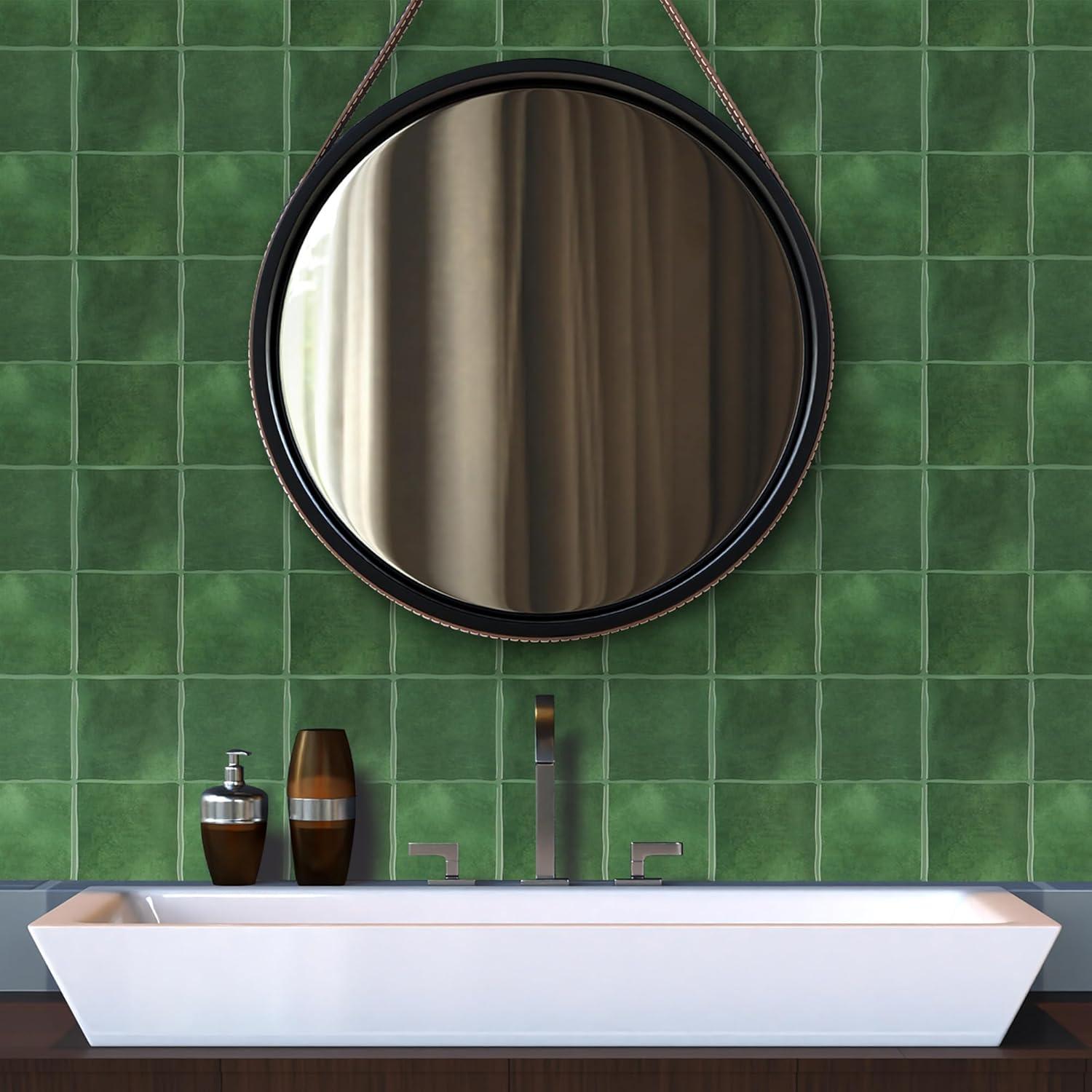 Paquete de 10 Azulejos Autoadhesivos AOFEGRLT 23x23 cm Verde