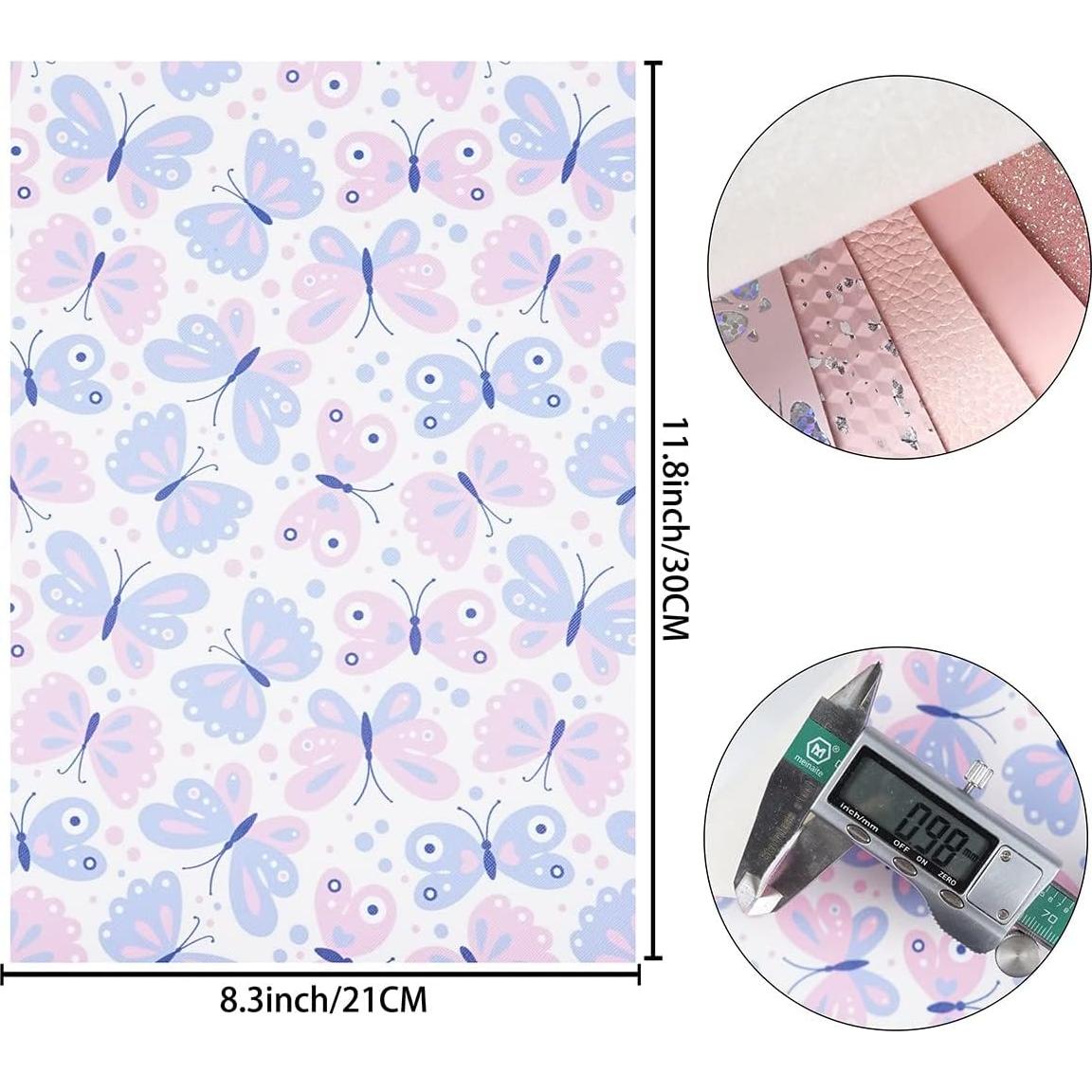 Hojas de Cuero Sintético Litchi 6 Pack Rosa Bebé 20x30 cm