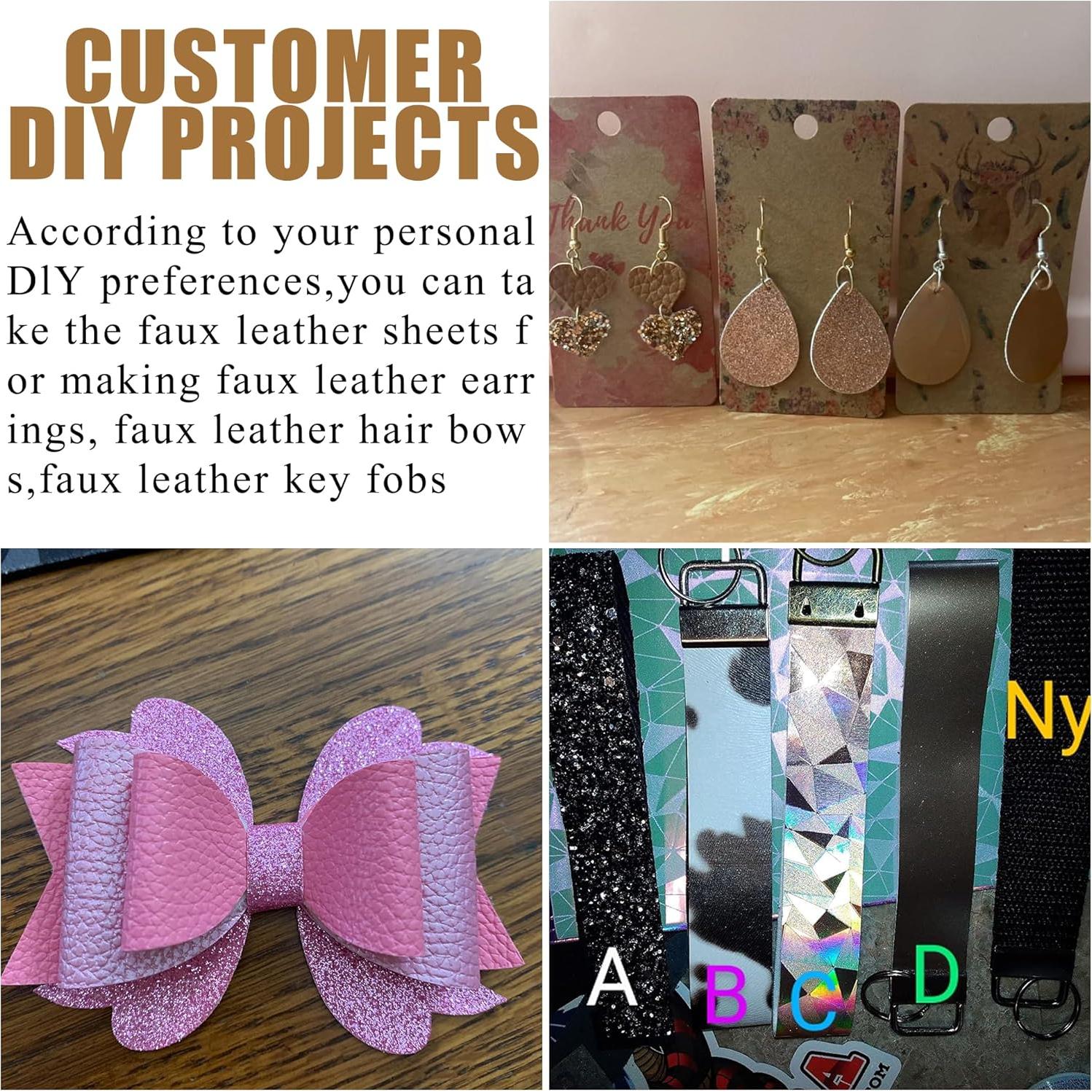 Hojas de Cuero Sintético Litchi 6 Pack Rosa Bebé 20x30 cm