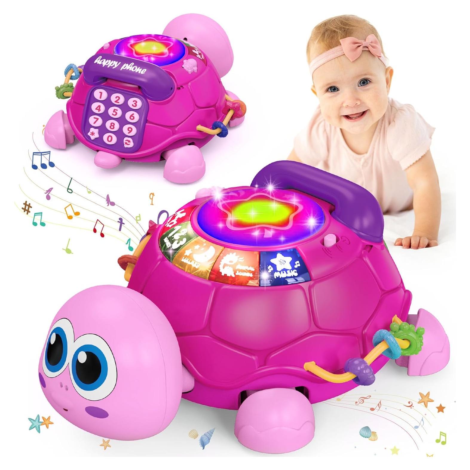 Juguete Musical Tortuga USSYBABY Rosa 6 en 1 para Bebés