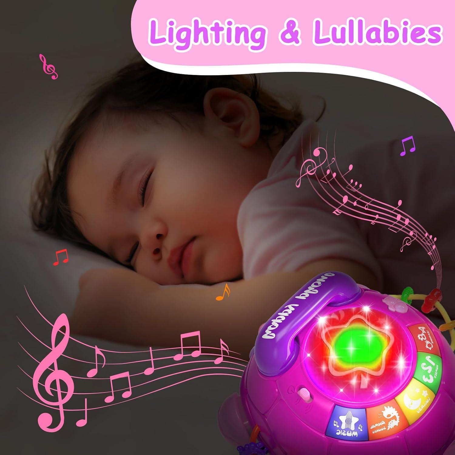 Juguete Musical Tortuga USSYBABY Rosa 6 en 1 para Bebés