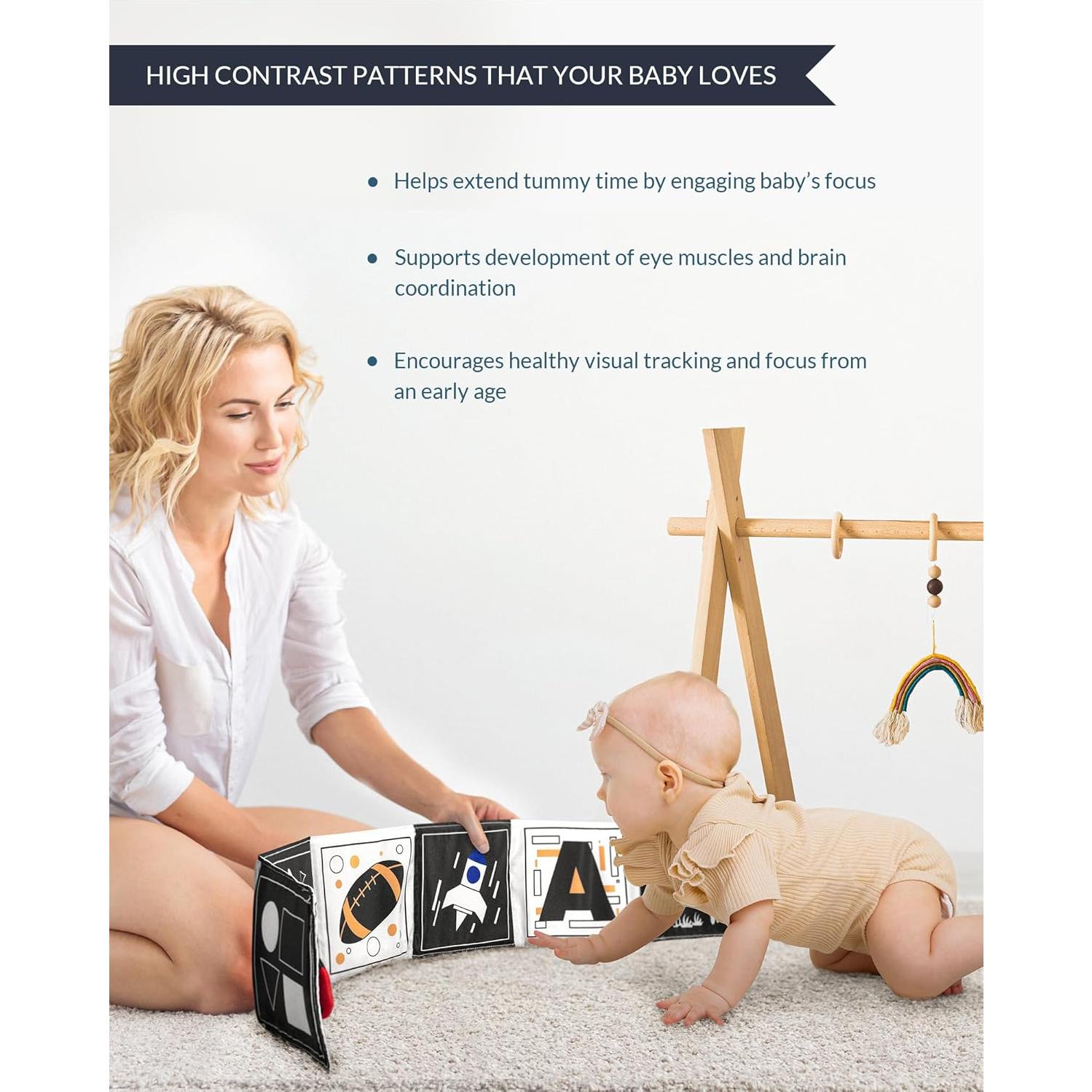 Libro Sensorial para Bebés Infinno Blanco y Negro 0-6 Meses