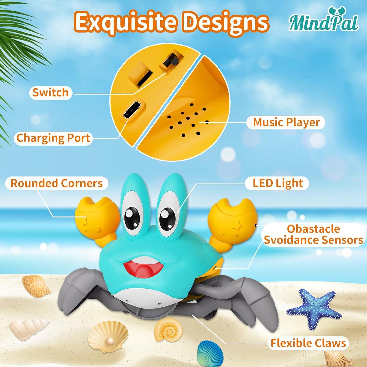 Juguete Cangrejo Gateador MindPal con Música y Luz LED