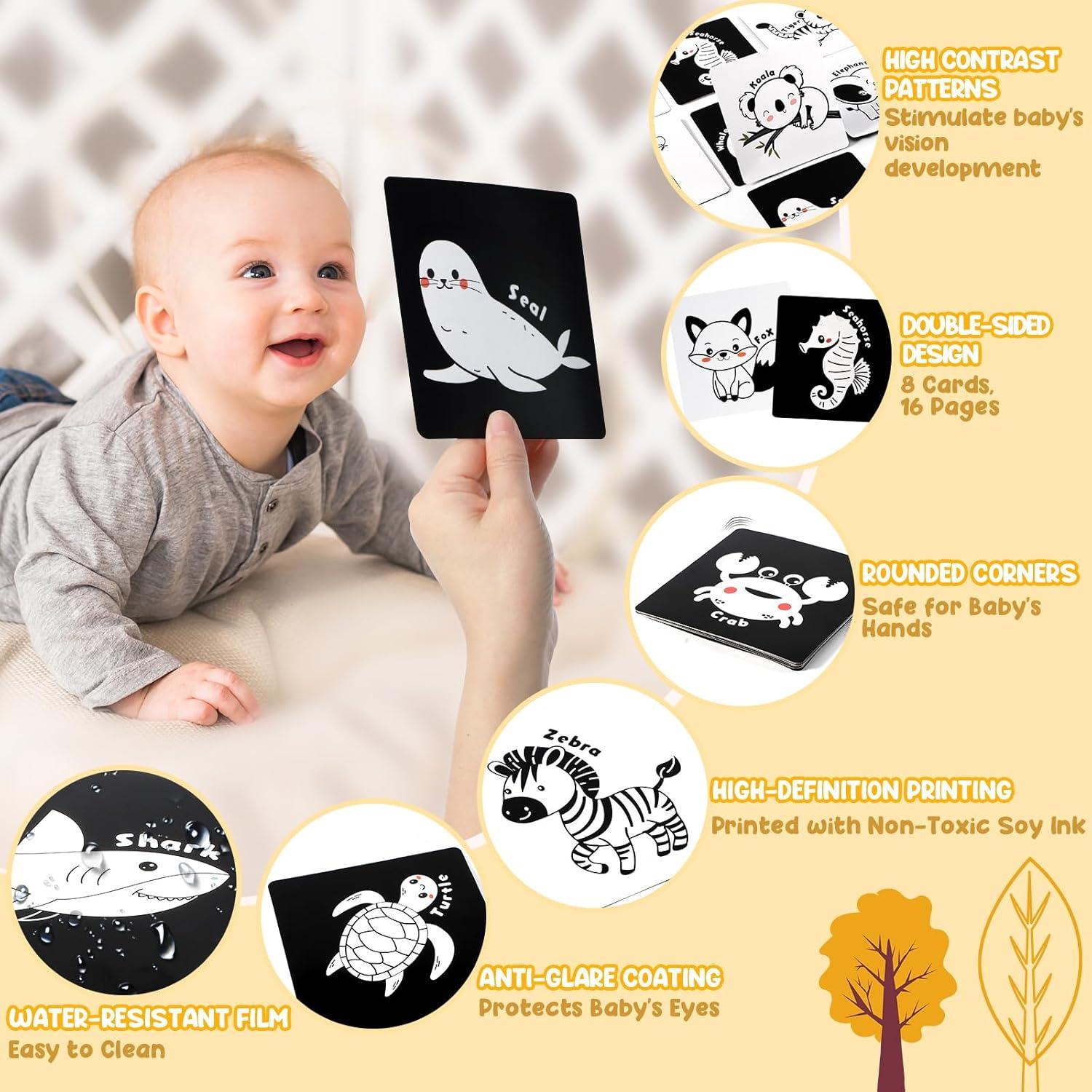 Juguetes para Bebés URMYWO en Blanco y Negro 0-12 Meses