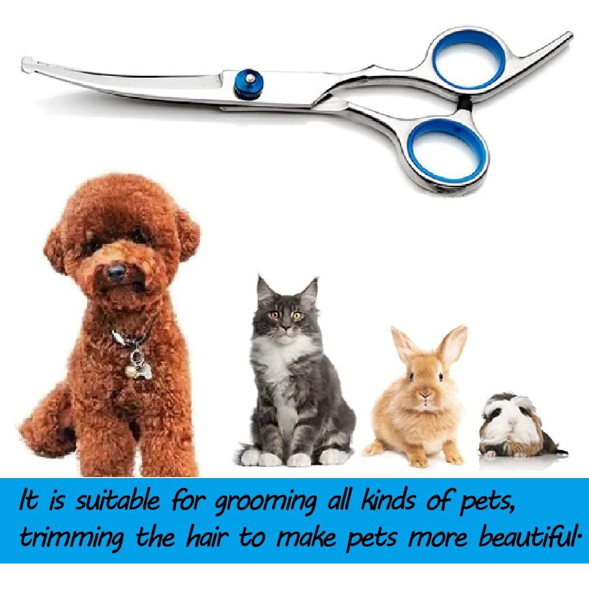 Tijeras de Aseo para Perros Nlmskzzy Curvadas Acero Inoxidable