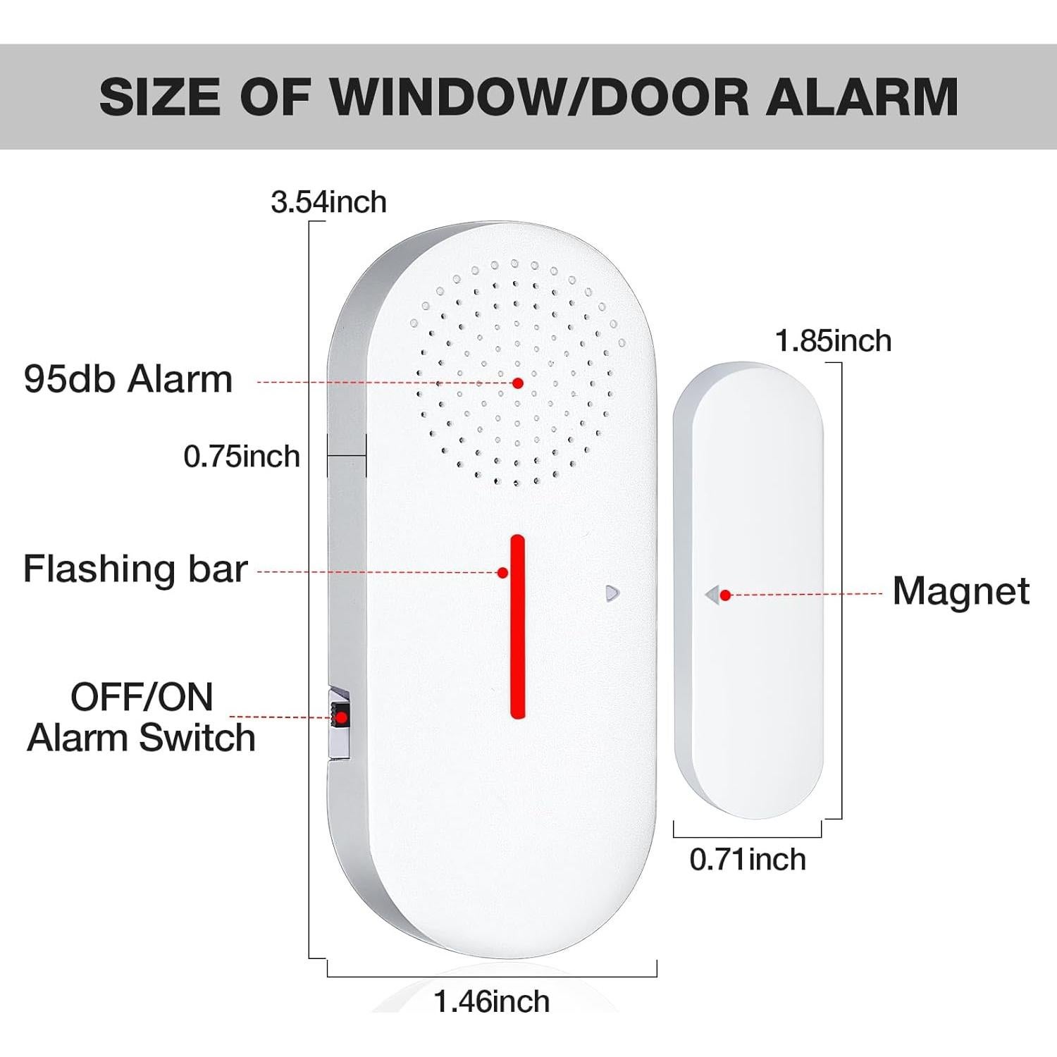 Alarma Inalámbrica para Puerta y Ventana Hiistar 95dB - 2 Piezas
