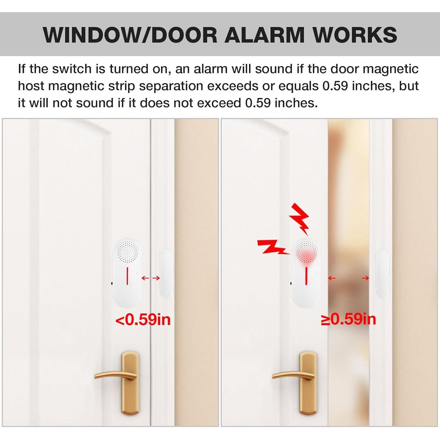 Alarma Inalámbrica para Puerta y Ventana Hiistar 95dB - 2 Piezas