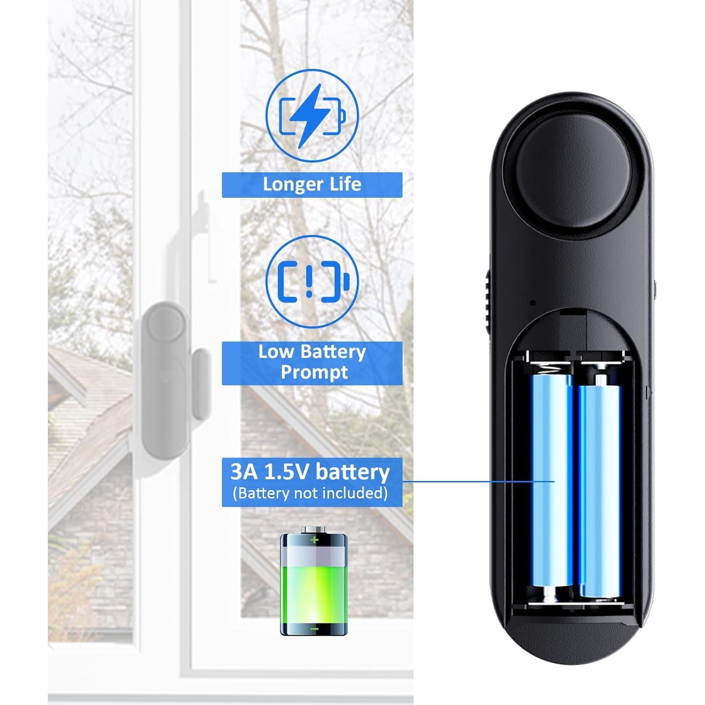 Alarma Inalámbrica de Puerta y Ventana Metak D130 - 120dB, Paquete de 2