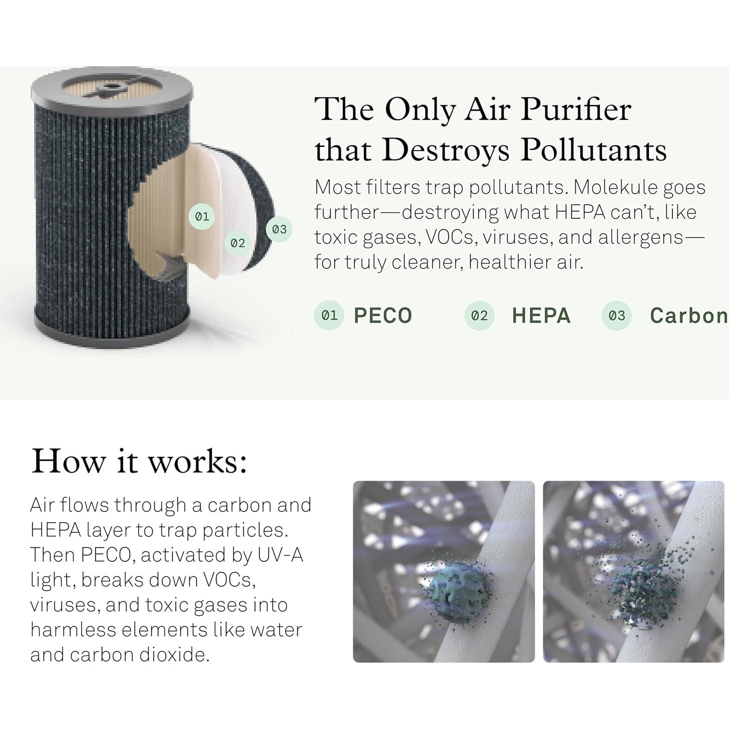 Purificador de Aire Molekule Air Pro - 92.9 m² - Plata