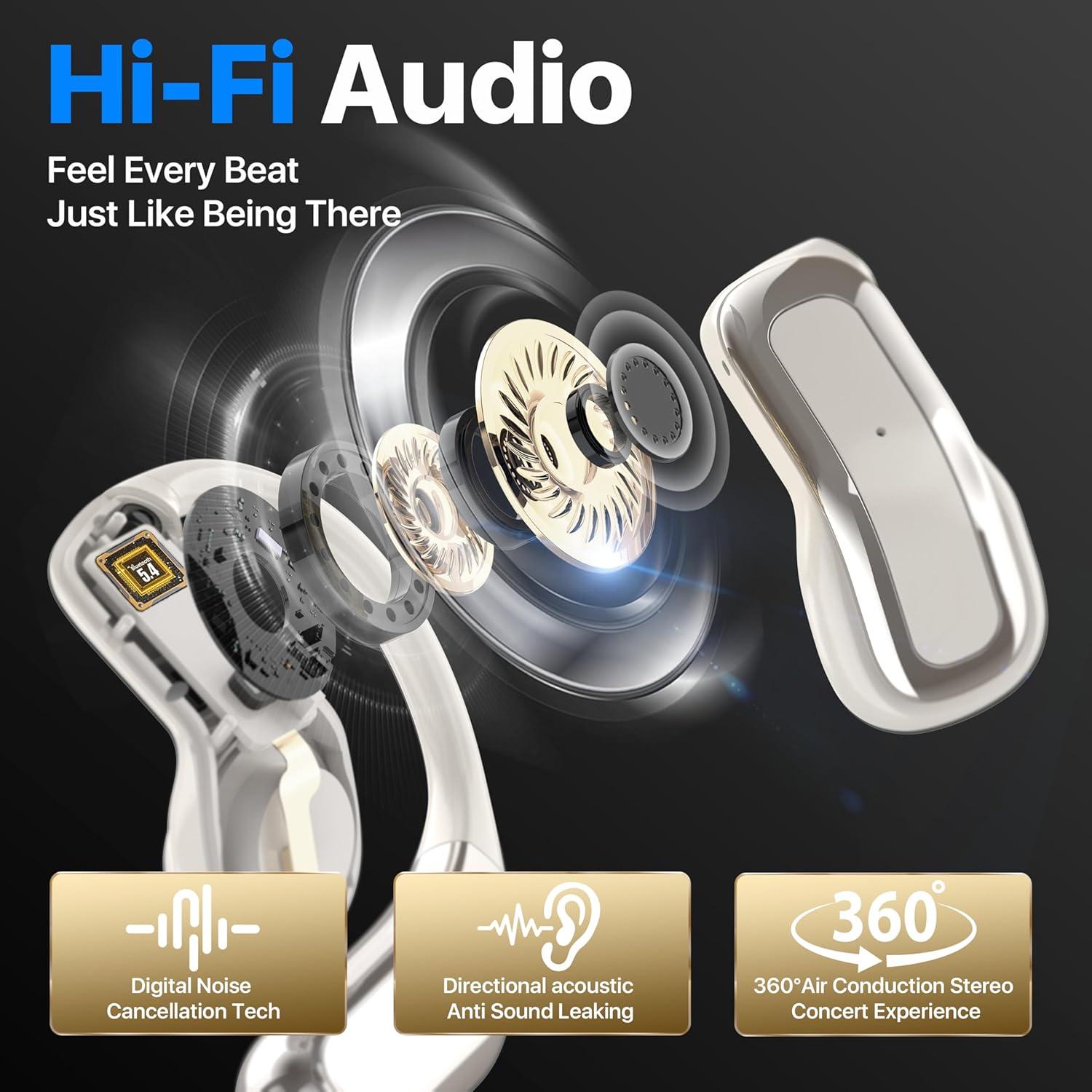 Auriculares Traductores AI Merryking Me809, 144 Idiomas, Blanco