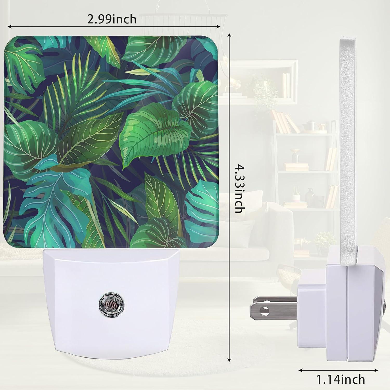 Luz Nocturna Enchufada ZTHLL Hoja Verde con Sensor Automático