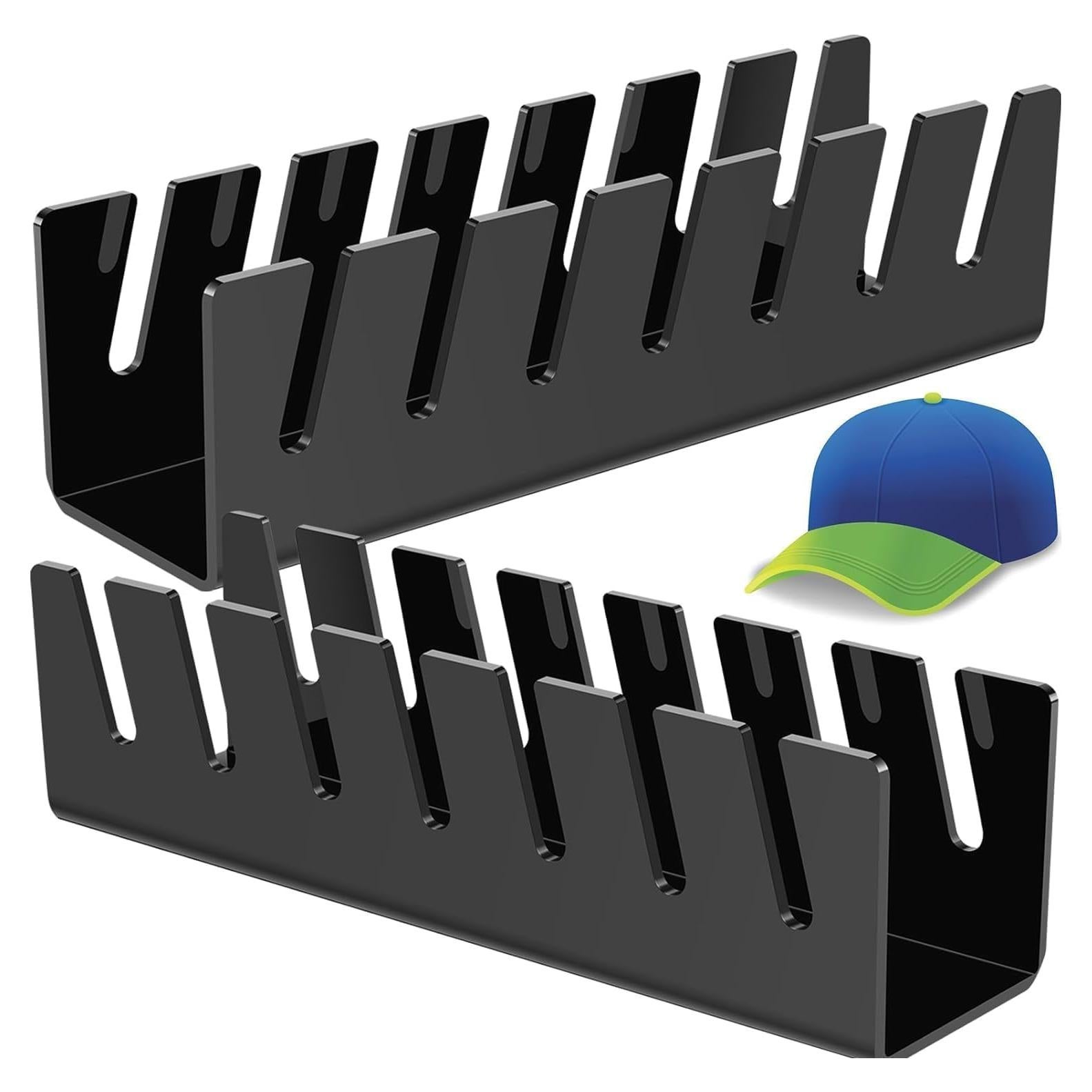 Soporte para Gorras de Béisbol QKEWURO 2 Pcs Negro Acrílico