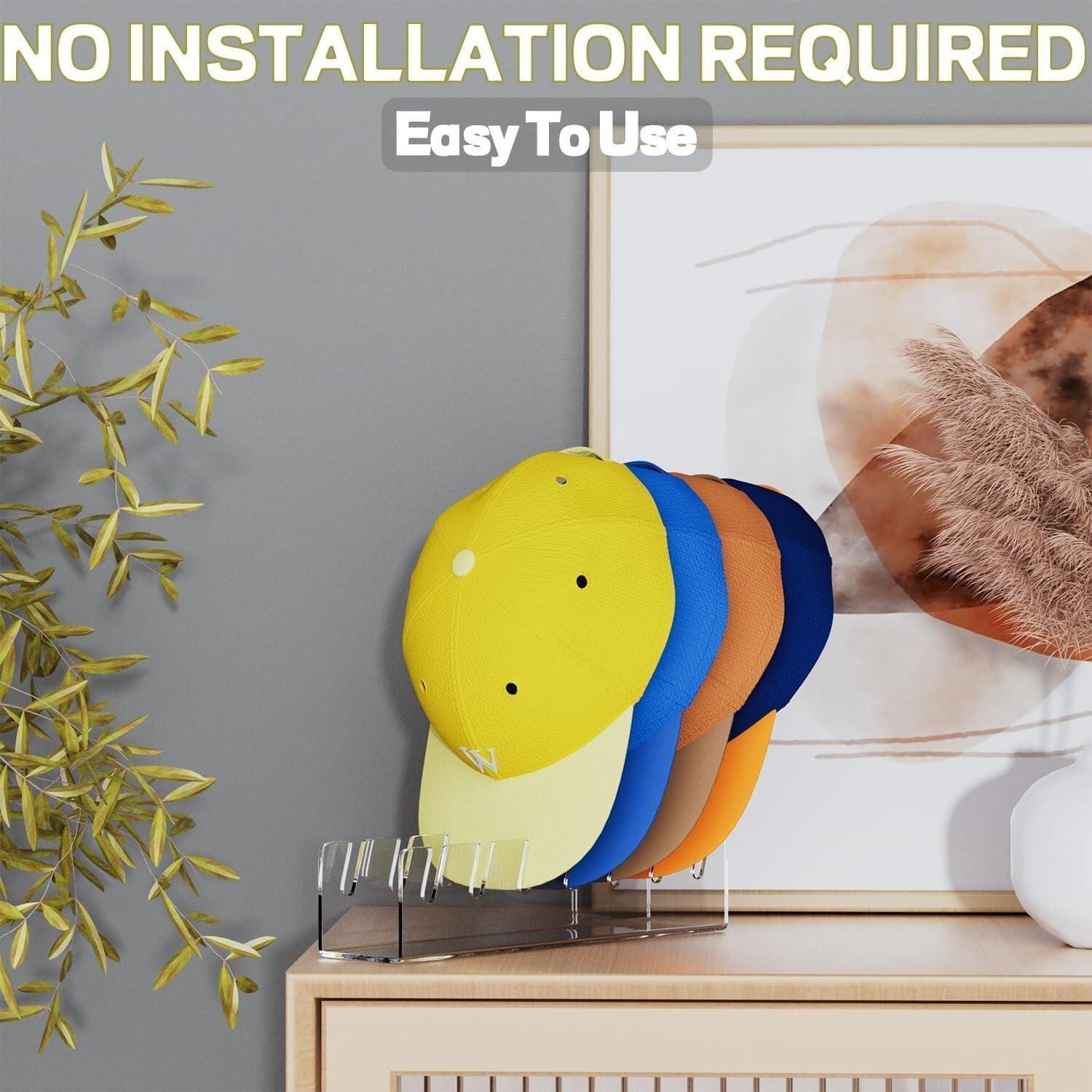 Soporte para Gorras de Béisbol QKEWURO 2 Pcs Negro Acrílico