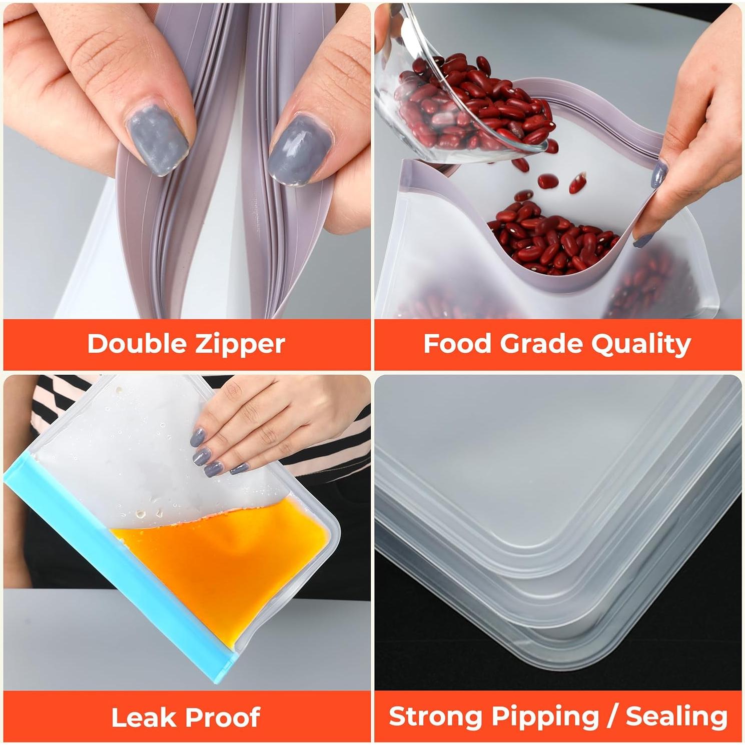 Paquete de 5 Bolsas Reutilizables iFUMOR 1 Galón Apto Lavavajillas