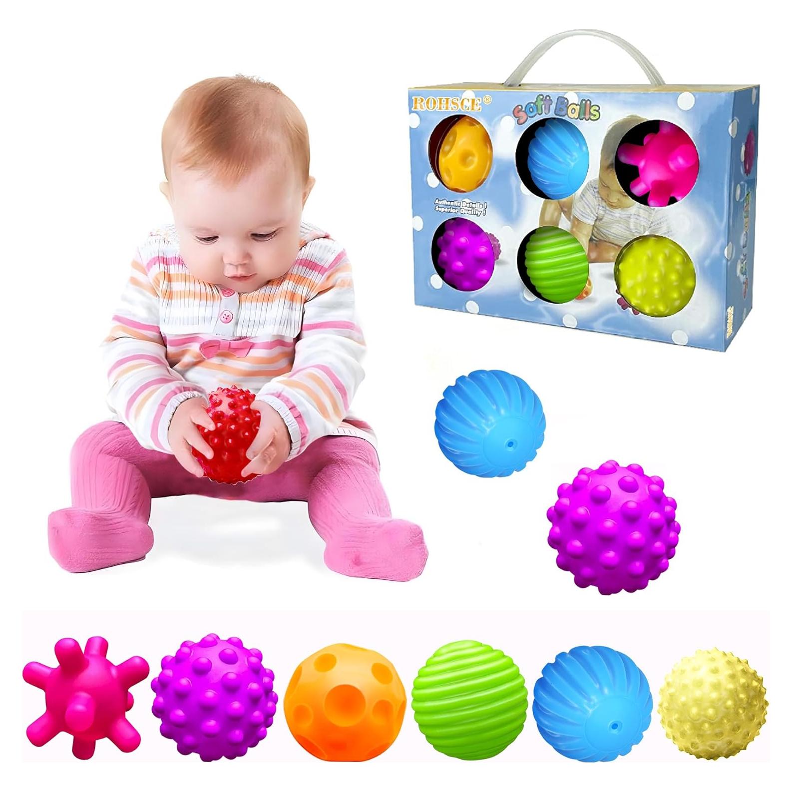 Bolas Sensoriales ROHSCE para Bebés 6-12 Meses - 6 Piezas