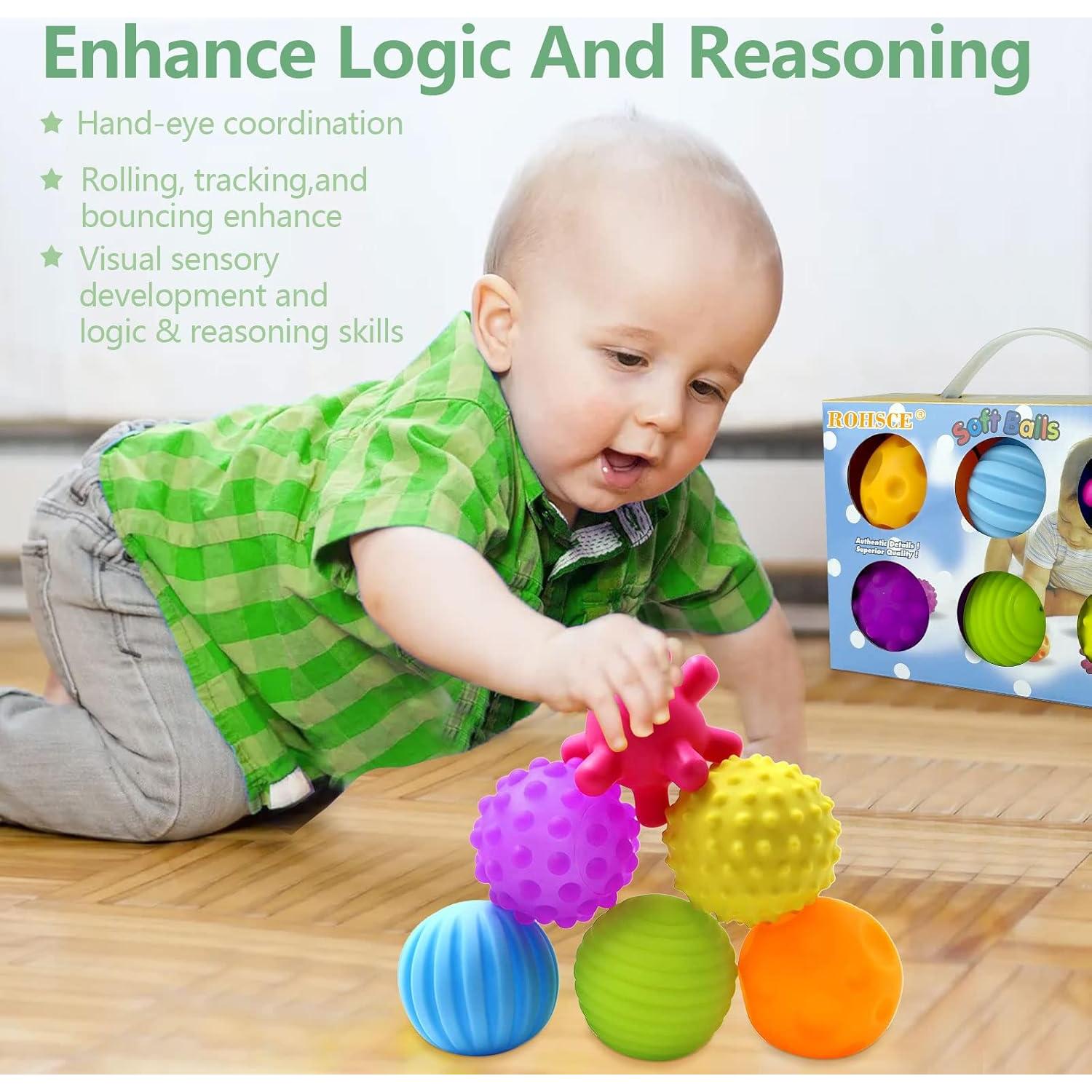 Bolas Sensoriales ROHSCE para Bebés 6-12 Meses - 6 Piezas