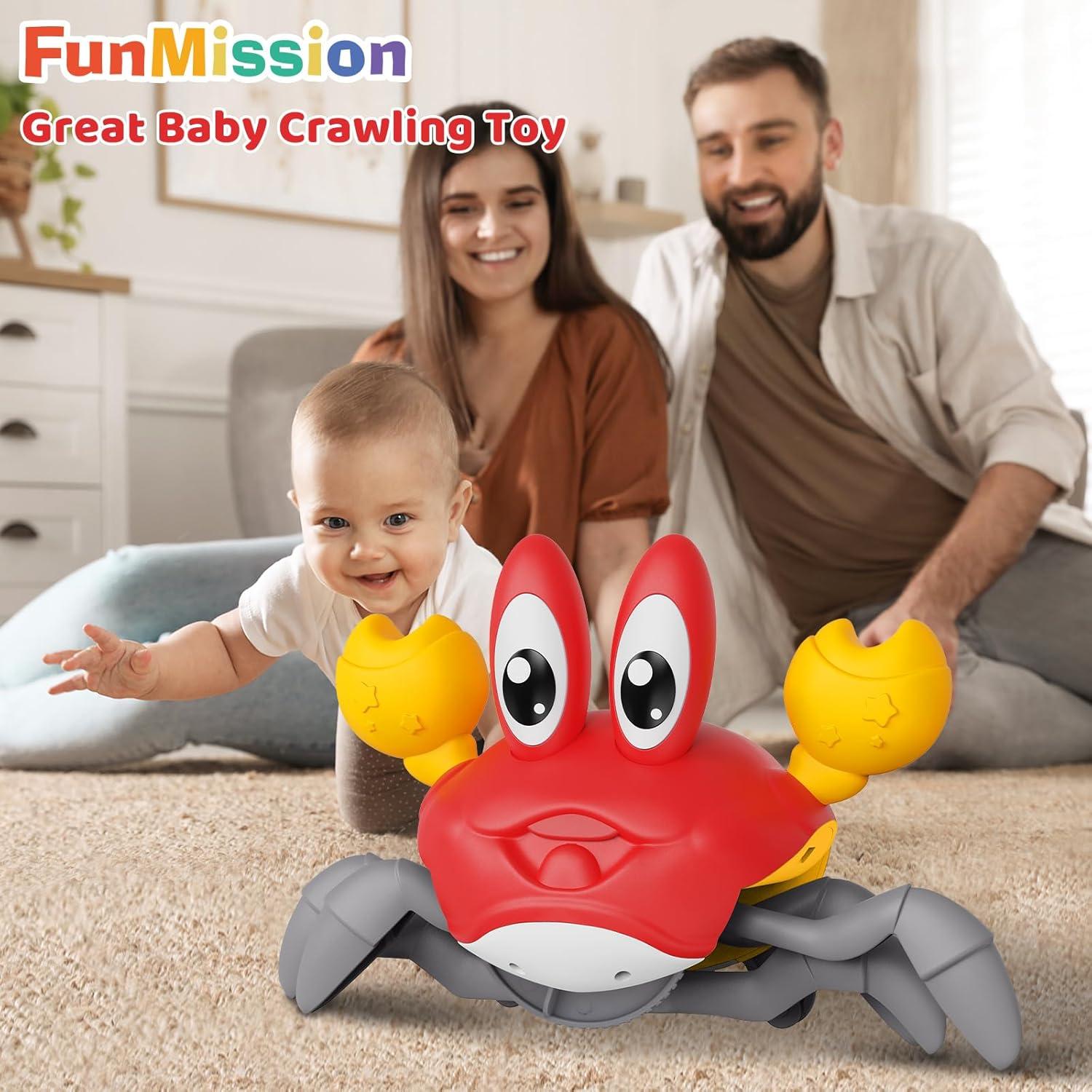 Juguete Cangrejo Gateador FunMission Rojo con Música y Luz