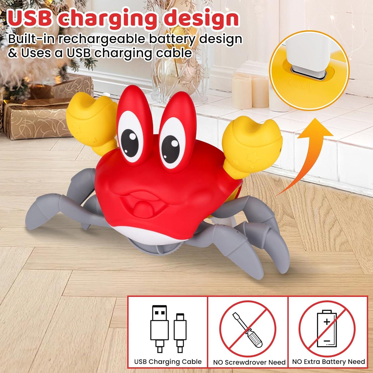 Juguete Cangrejo Gateador FunMission Rojo con Música y Luz