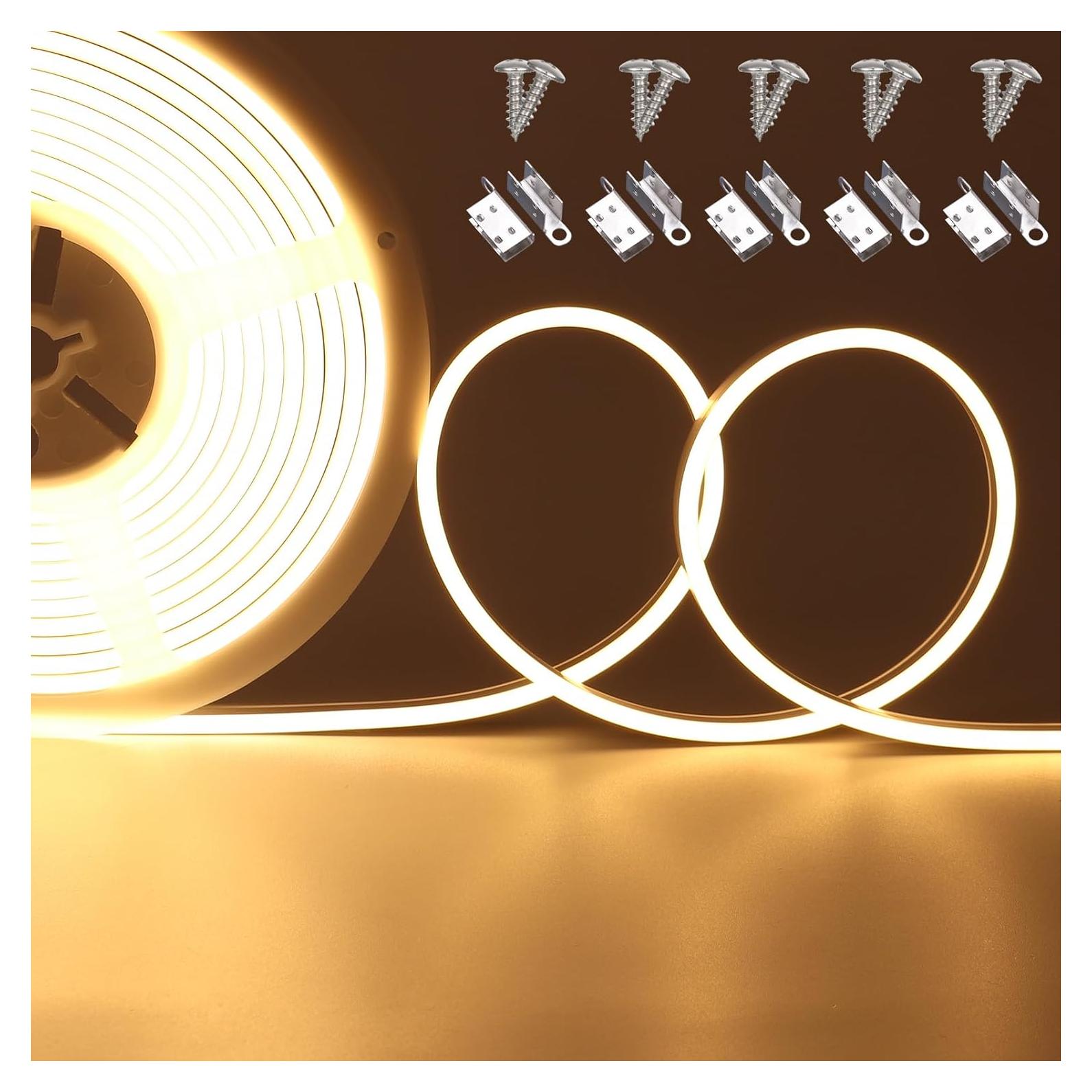 Tira LED Neón JOYLIT 4x10MM 24V IP67 5M 3000K Blanco Cálido