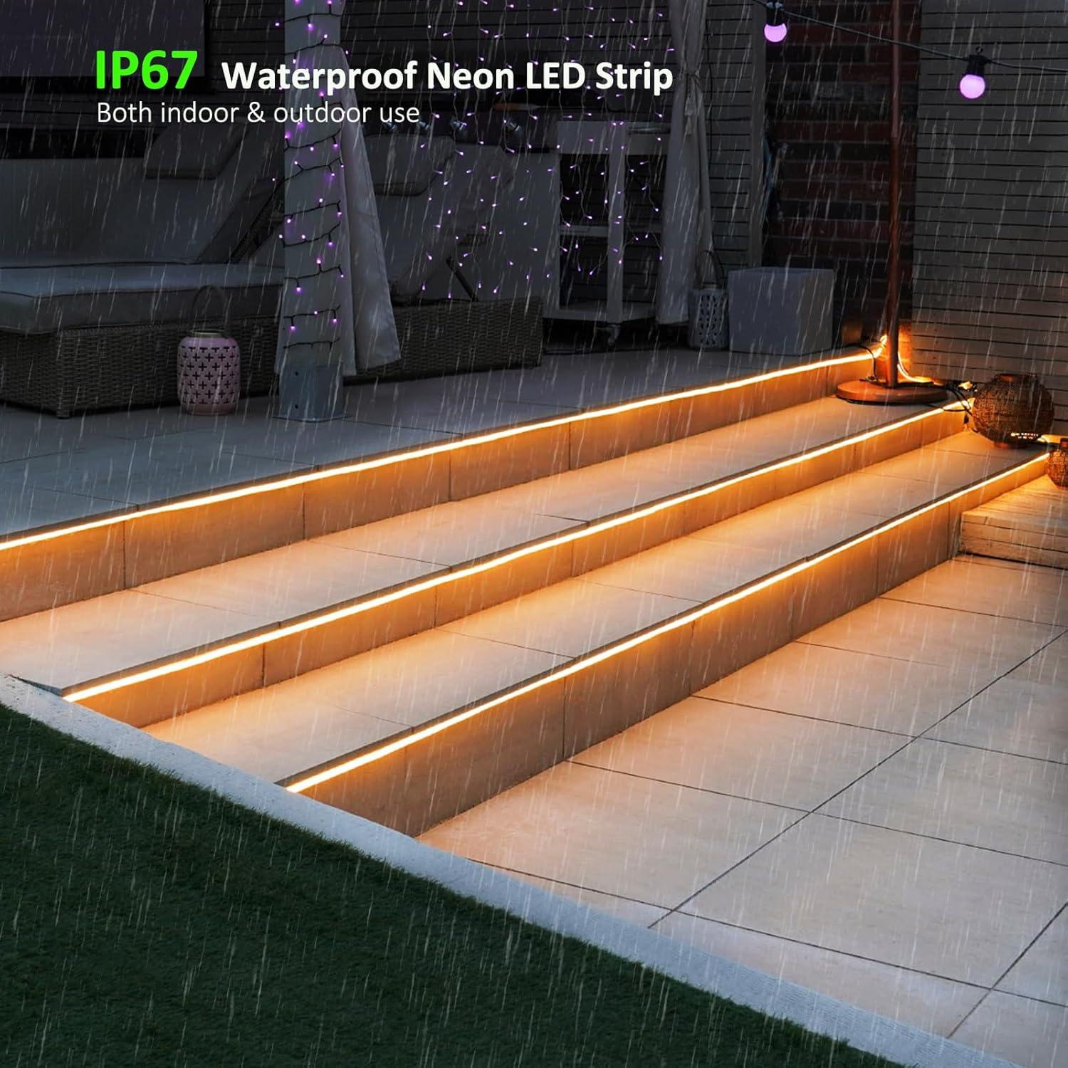 Tira LED Neón JOYLIT 4x10MM 24V IP67 5M 3000K Blanco Cálido