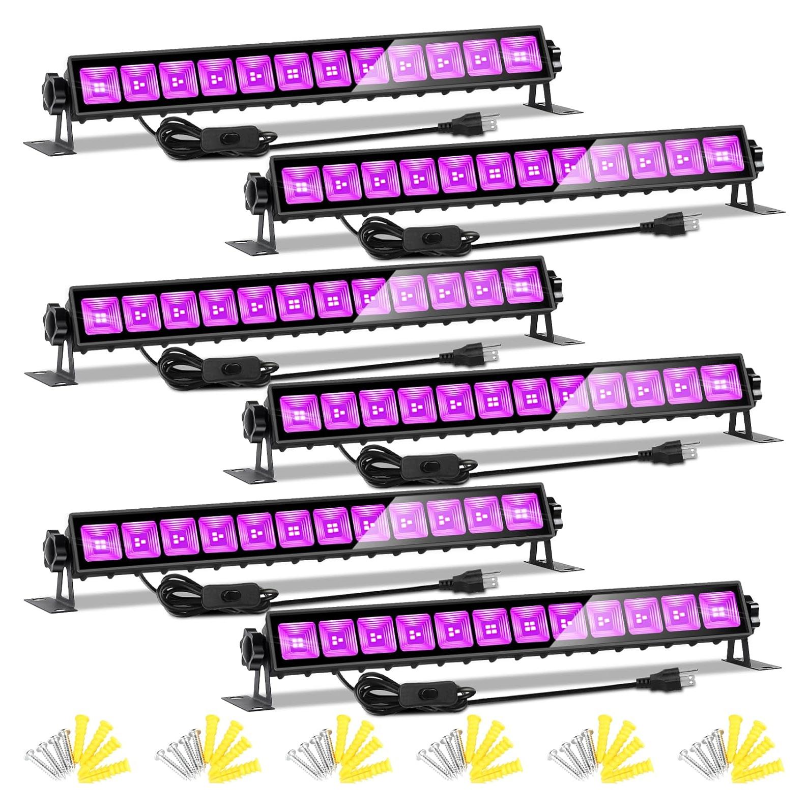 Paquete de 6 Luces LED Negras TigQiang 38W para Fiesta