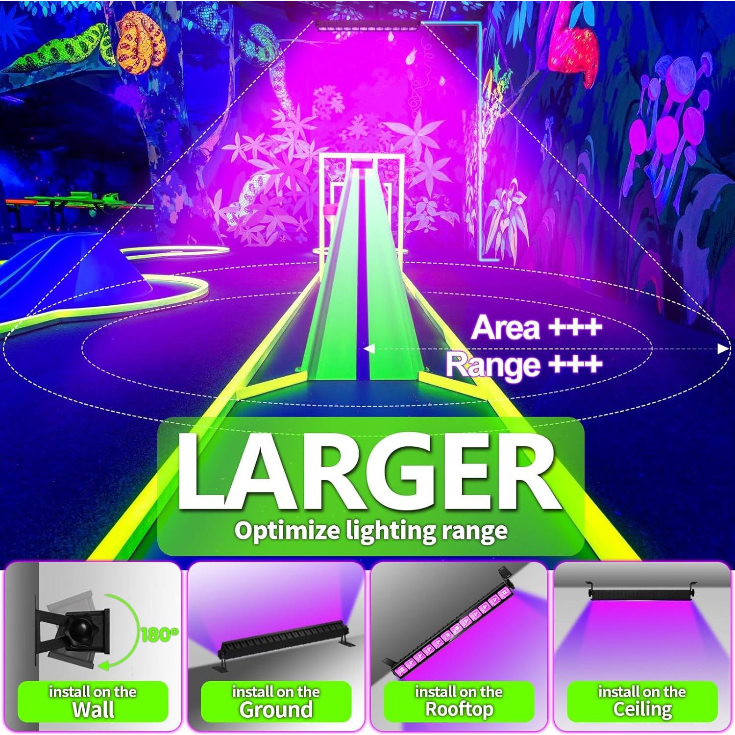 Paquete de 6 Luces LED Negras TigQiang 38W para Fiesta