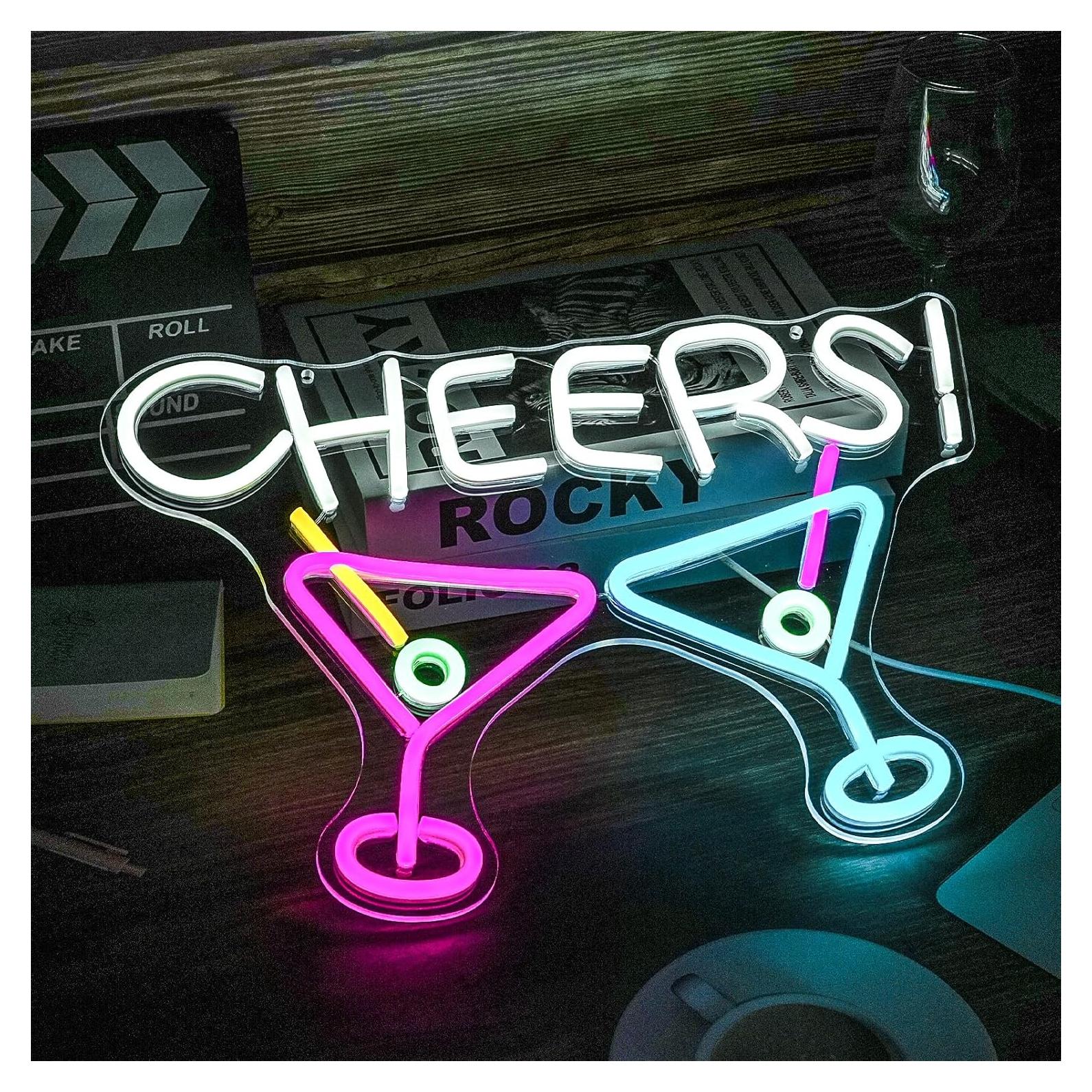 Cartel de Neón LED Noasktt Cocktail Cheers 42x29.2 cm