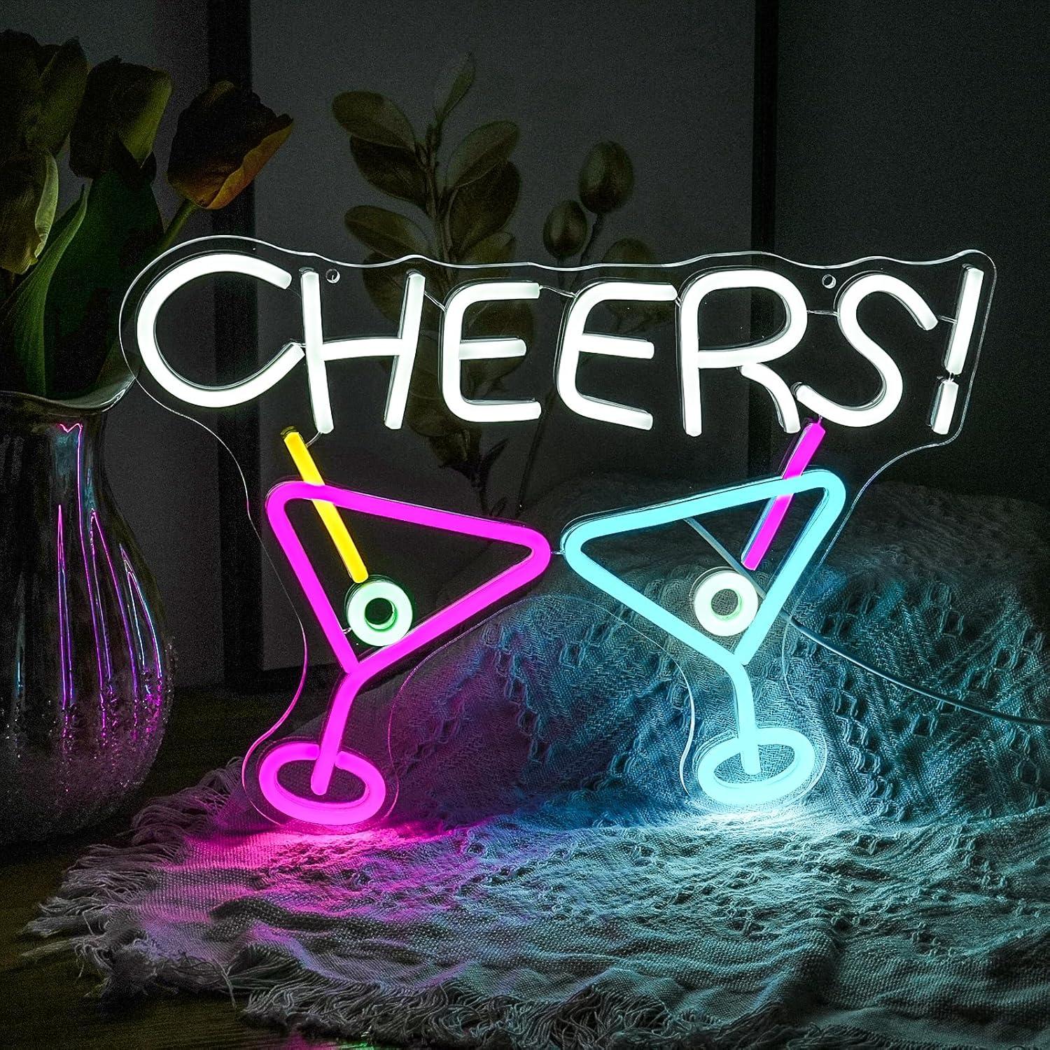 Cartel de Neón LED Noasktt Cocktail Cheers 42x29.2 cm
