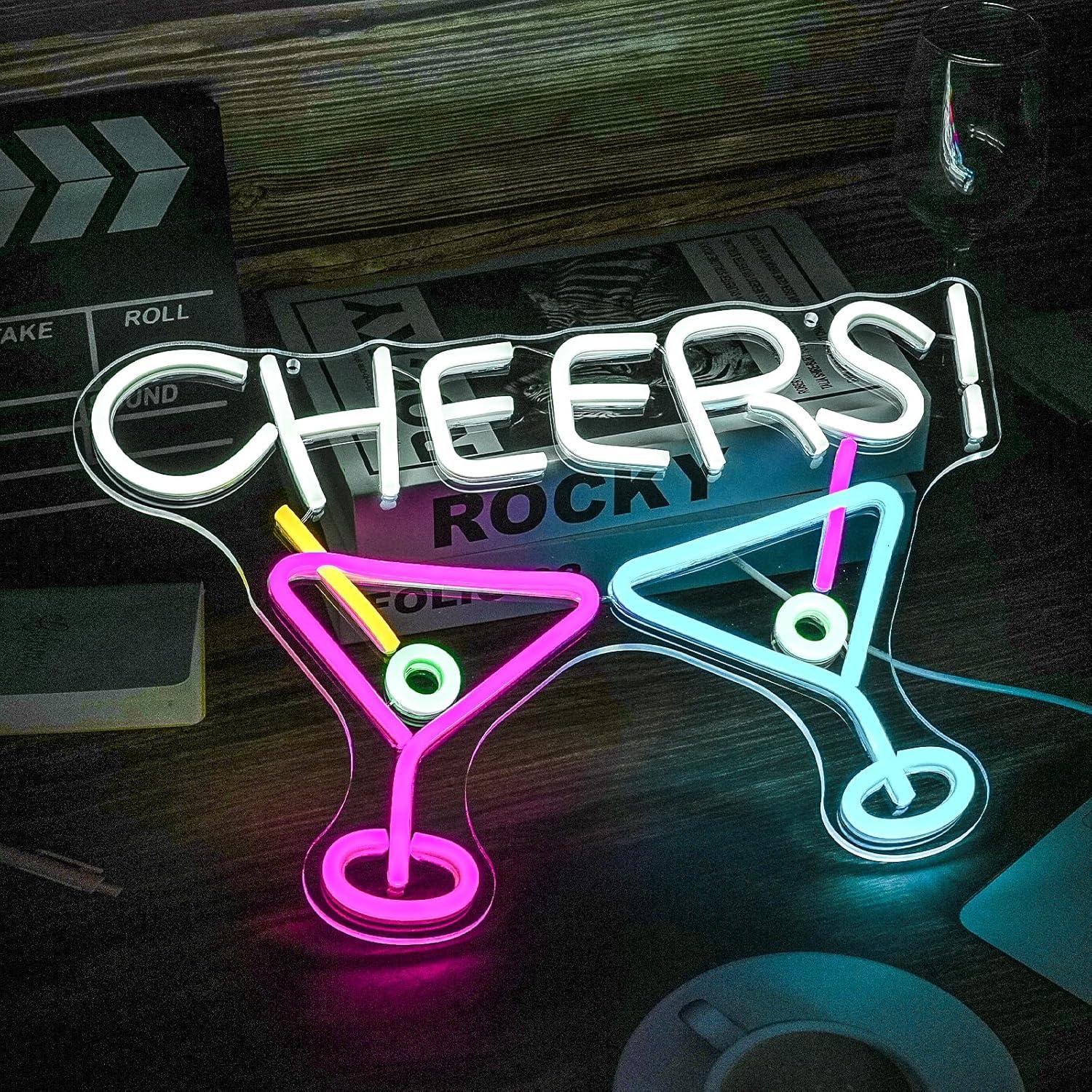 Cartel de Neón LED Noasktt Cocktail Cheers 42x29.2 cm