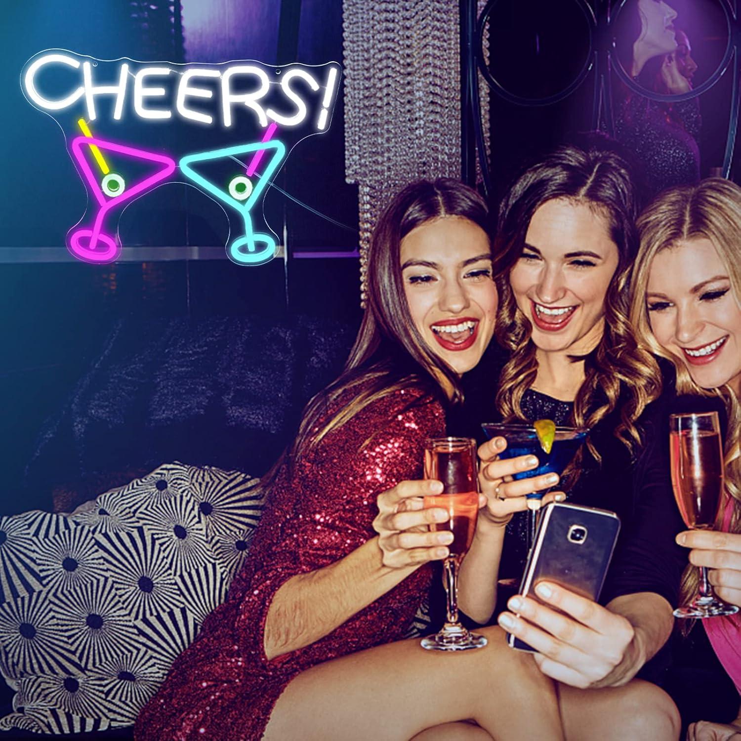 Cartel de Neón LED Noasktt Cocktail Cheers 42x29.2 cm