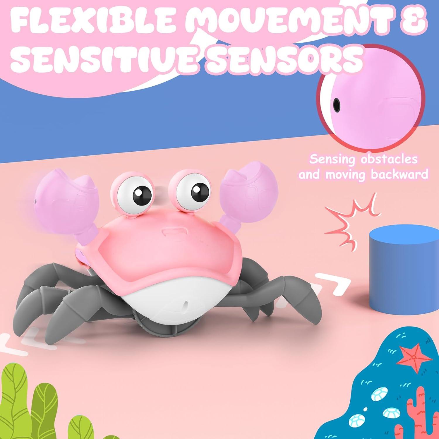 Juguete Cangrejo Gateador KIZJORYA Rosa Musical 0-6 Años