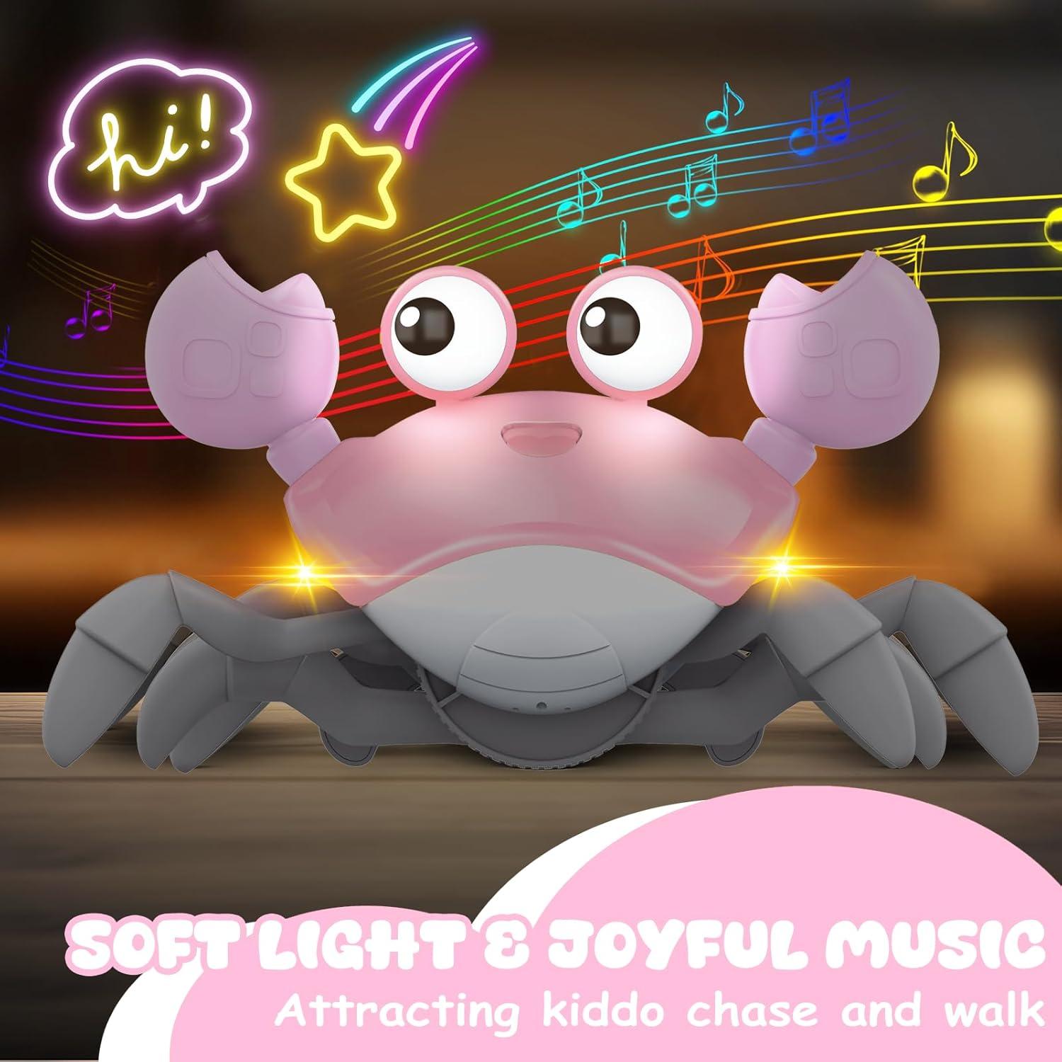 Juguete Cangrejo Gateador KIZJORYA Rosa Musical 0-6 Años