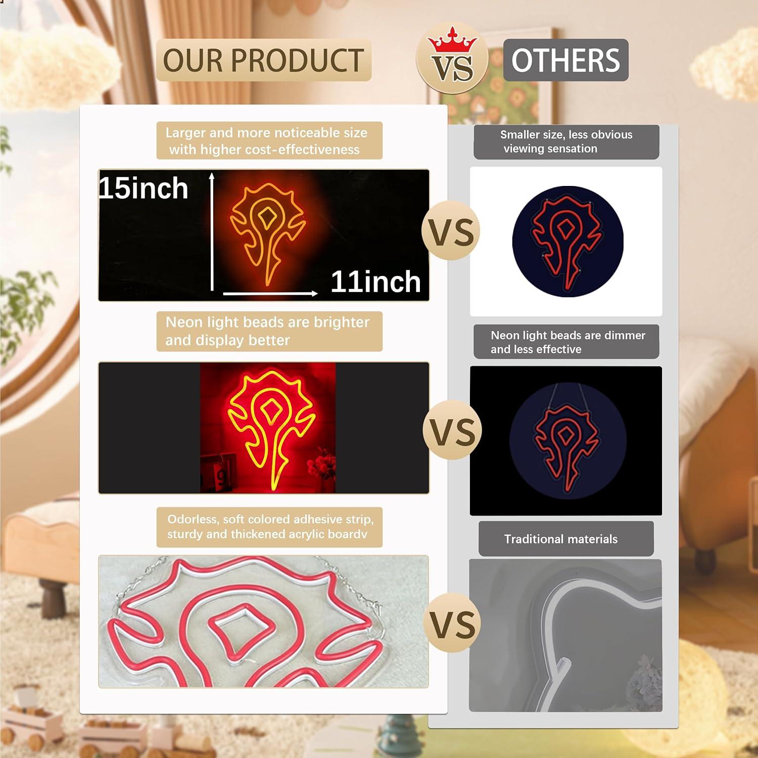 Luz de Neón Red-Horde Pinlangdou 63.5x24.1 cm Decoración