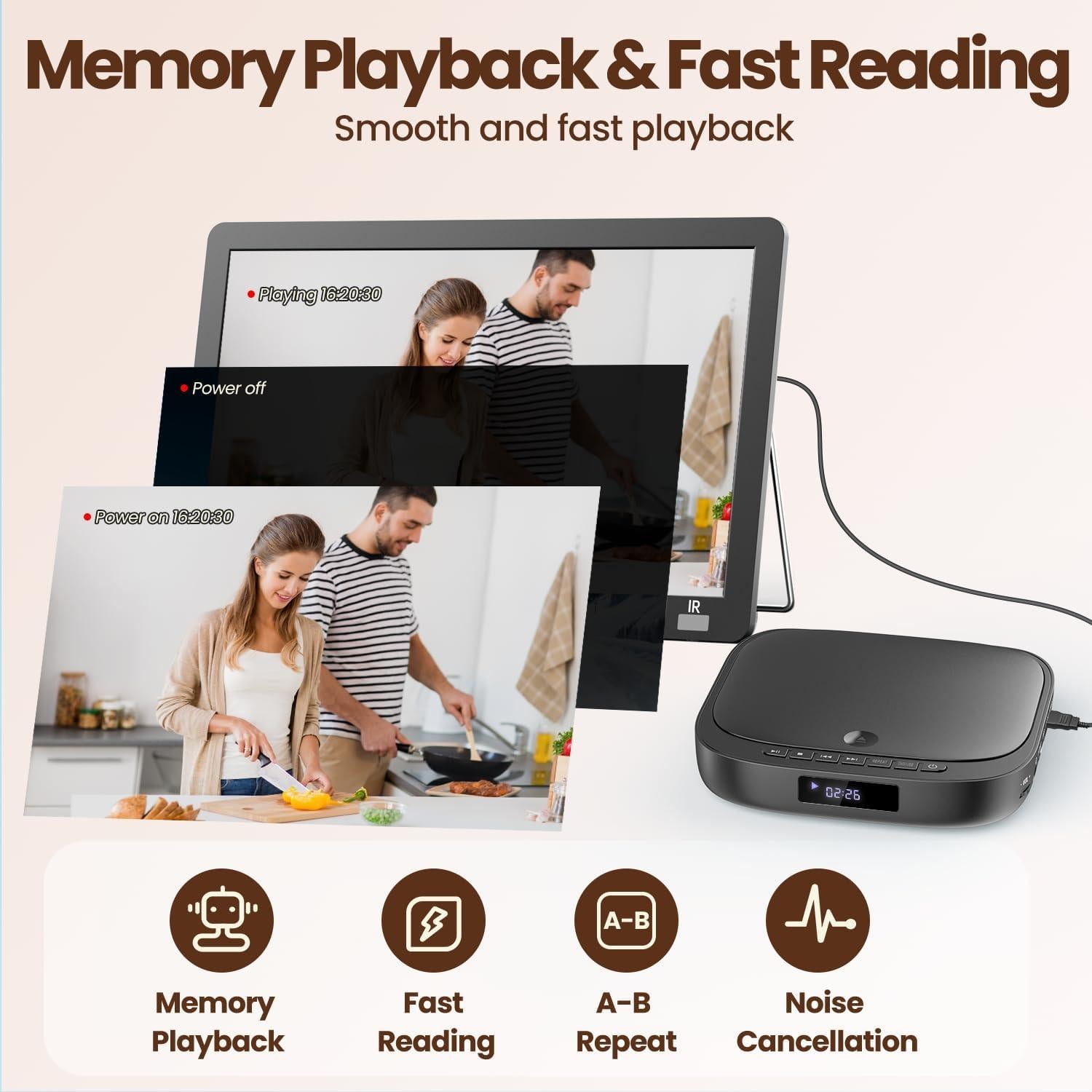 Reproductor de DVD Desobry DVD116B HD 1080P Libre de Región