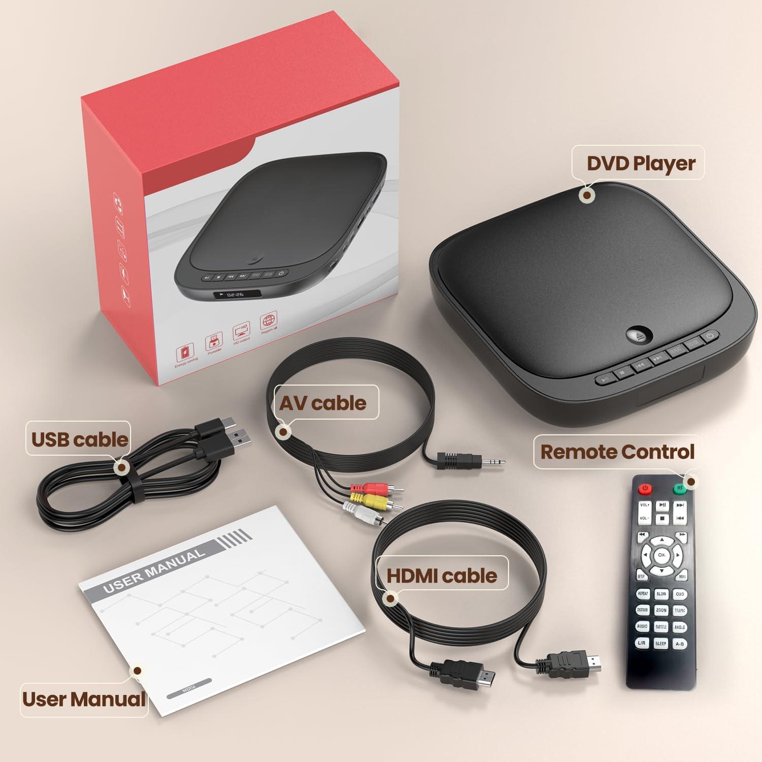 Reproductor de DVD Desobry DVD116B HD 1080P Libre de Región