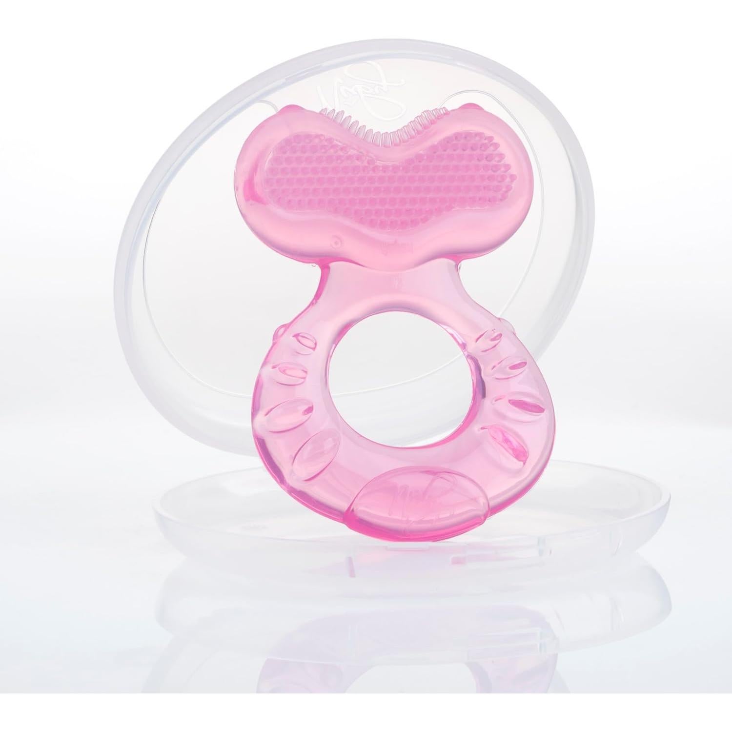 Mordedor Nuby Teethe-EEZ Silicona Rosa con Estuche