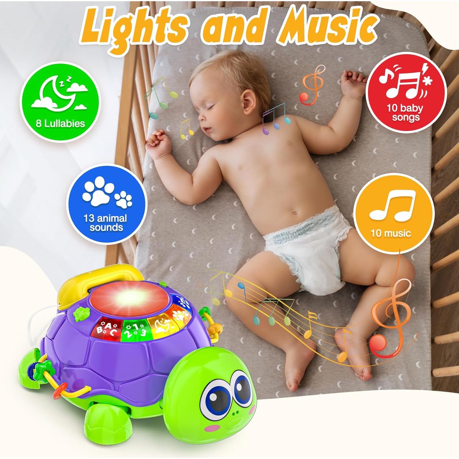 Tortuga Musical para Gatear Glzm con Luz y Sonidos
