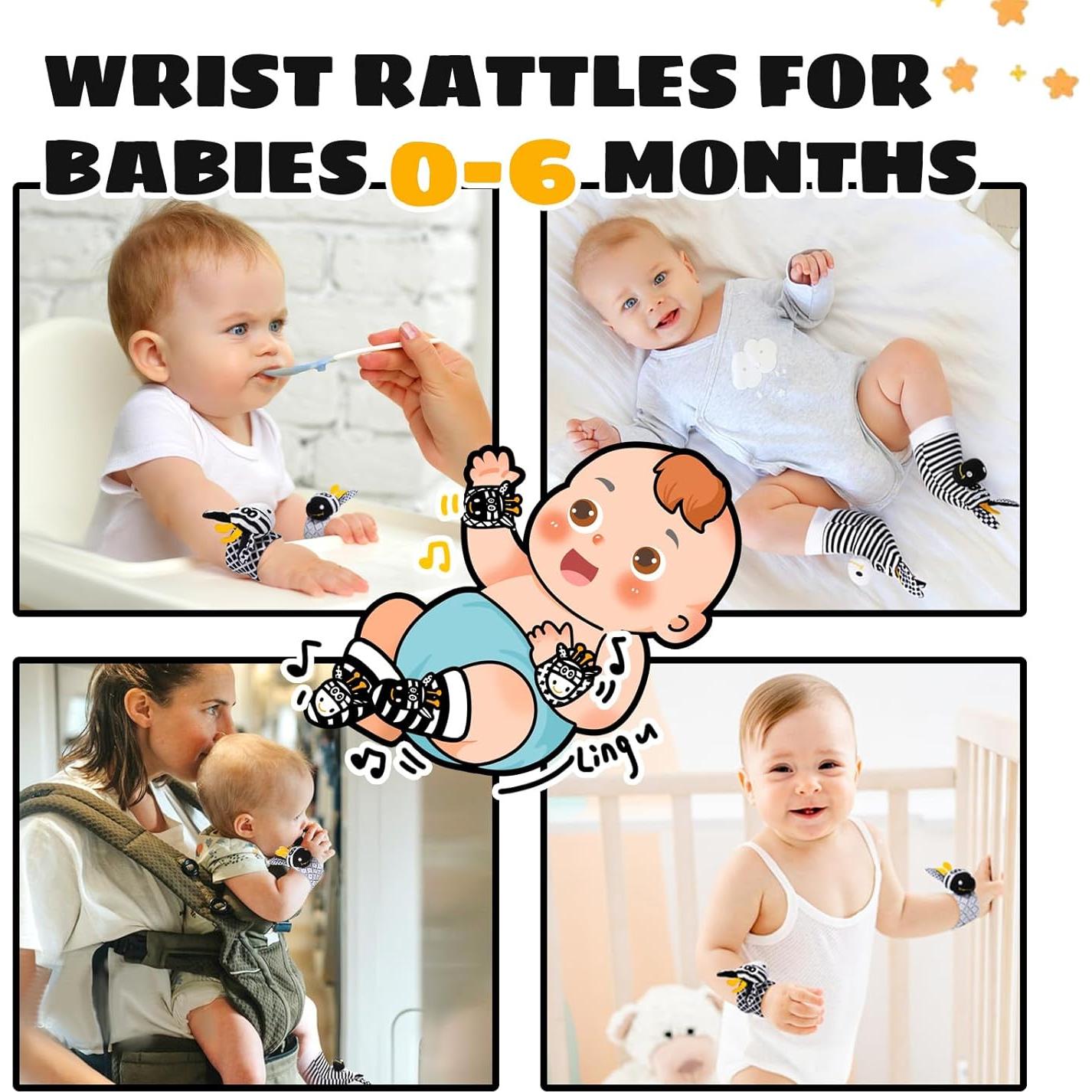 Juguetes para Bebés 0-6 Meses PHEZAPA Sonajeros Alto Contraste