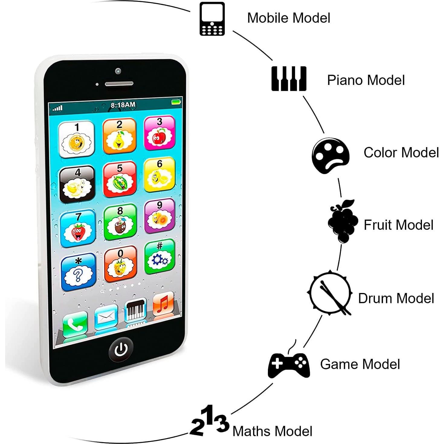 Teléfono Juguete Interactivo Wolmund 8 Funciones 12,45 cm