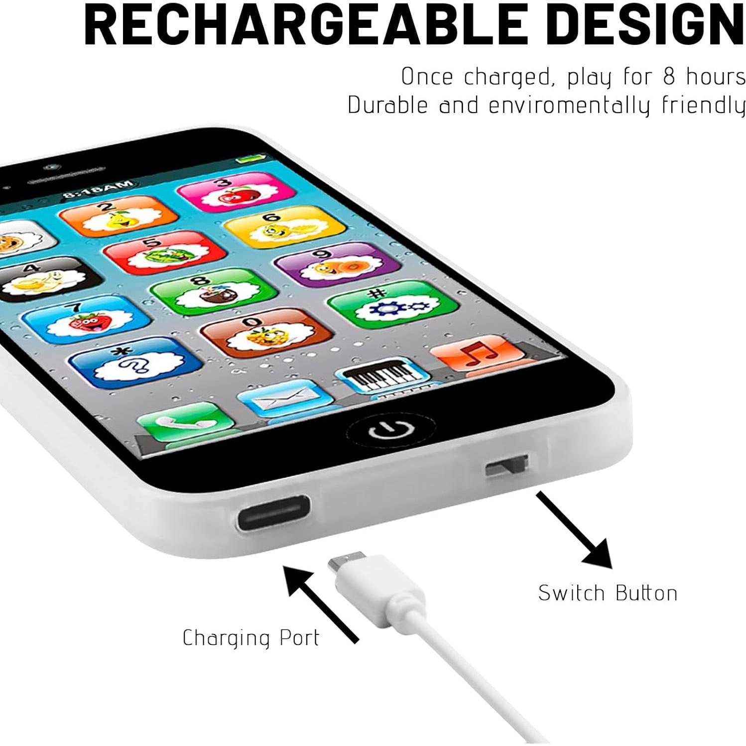 Teléfono Juguete Interactivo Wolmund 8 Funciones 12,45 cm