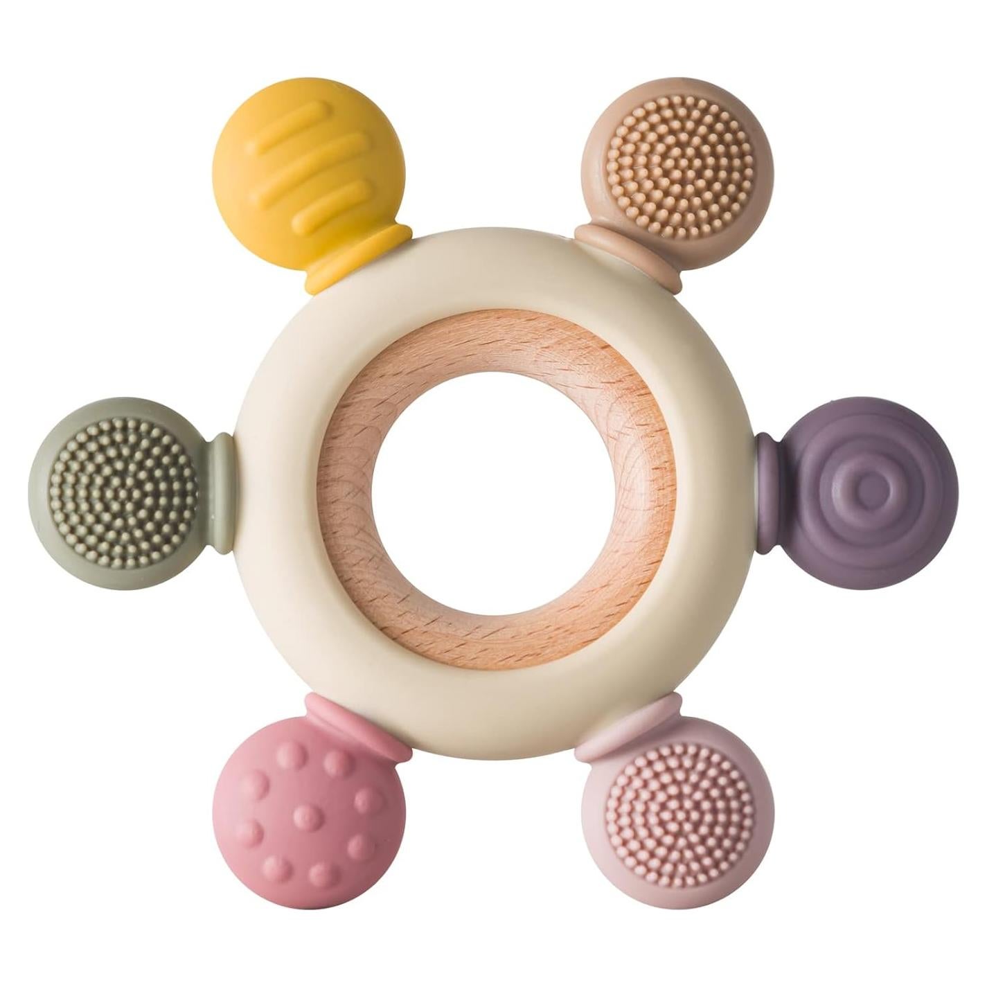 Mordedor de Silicona Arudyo Timón con Anillo de Madera