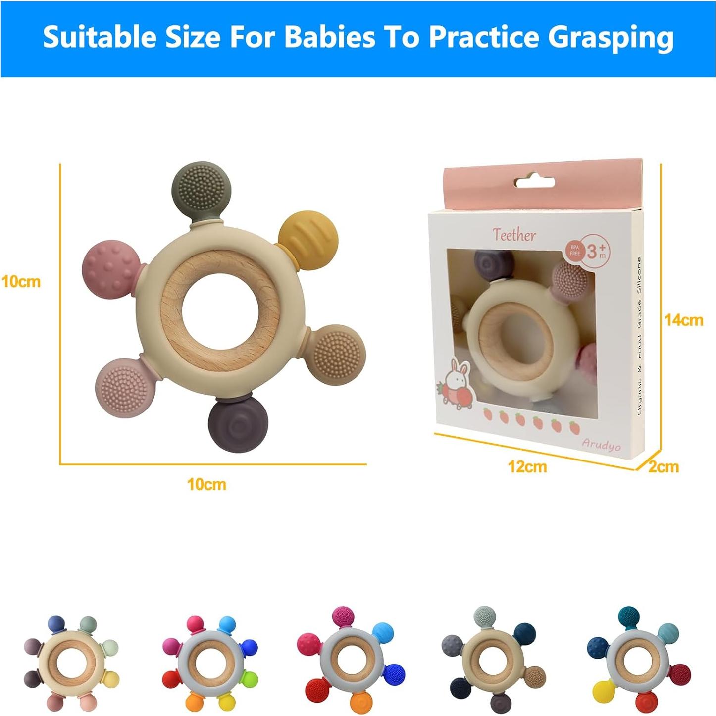 Mordedor de Silicona Arudyo Timón con Anillo de Madera