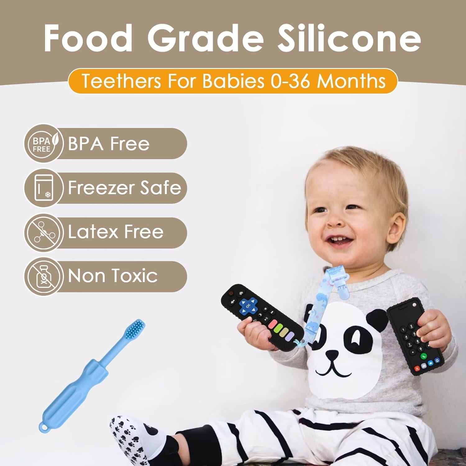 Juguetes de Dentición para Bebés Silicona 3 Piezas