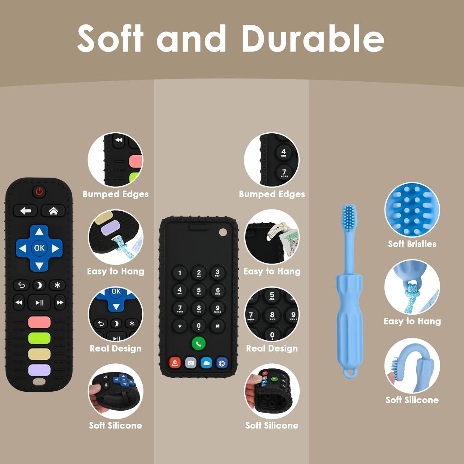 Juguetes de Dentición para Bebés Silicona 3 Piezas