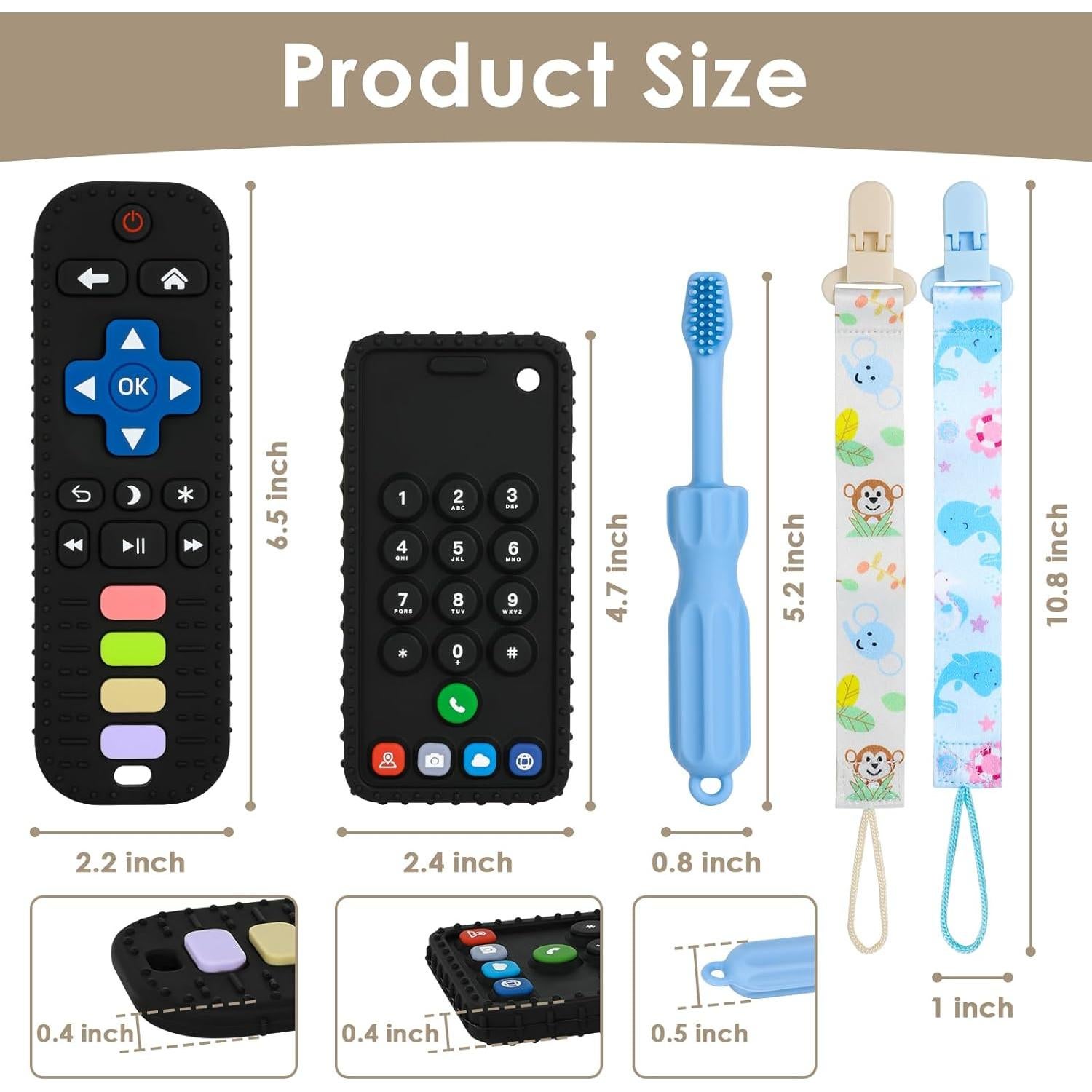 Juguetes de Dentición para Bebés Silicona 3 Piezas