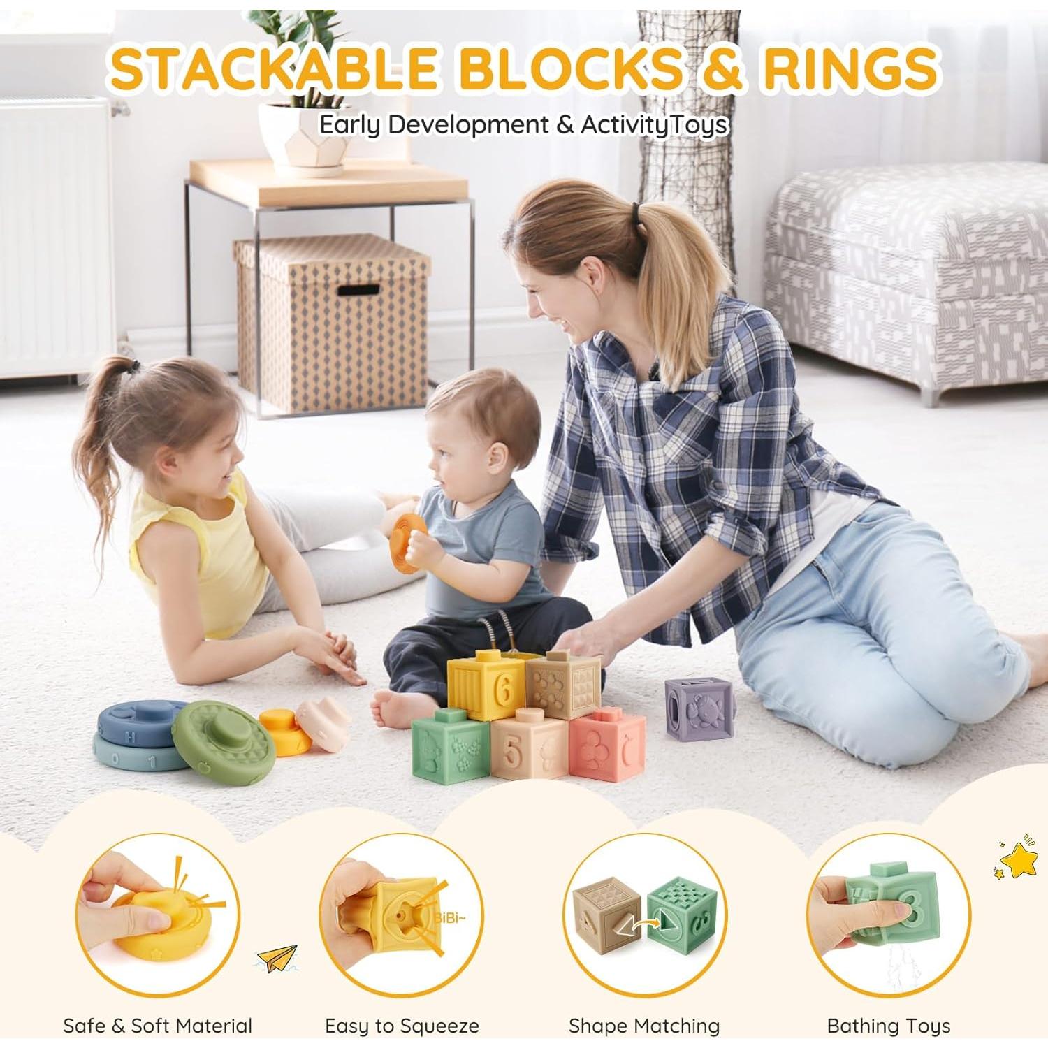 VoMii Juguetes Montessori 6 en 1 para Bebés 0-3 Años