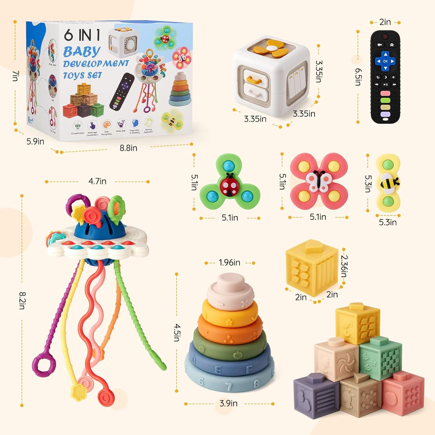 VoMii Juguetes Montessori 6 en 1 para Bebés 0-3 Años