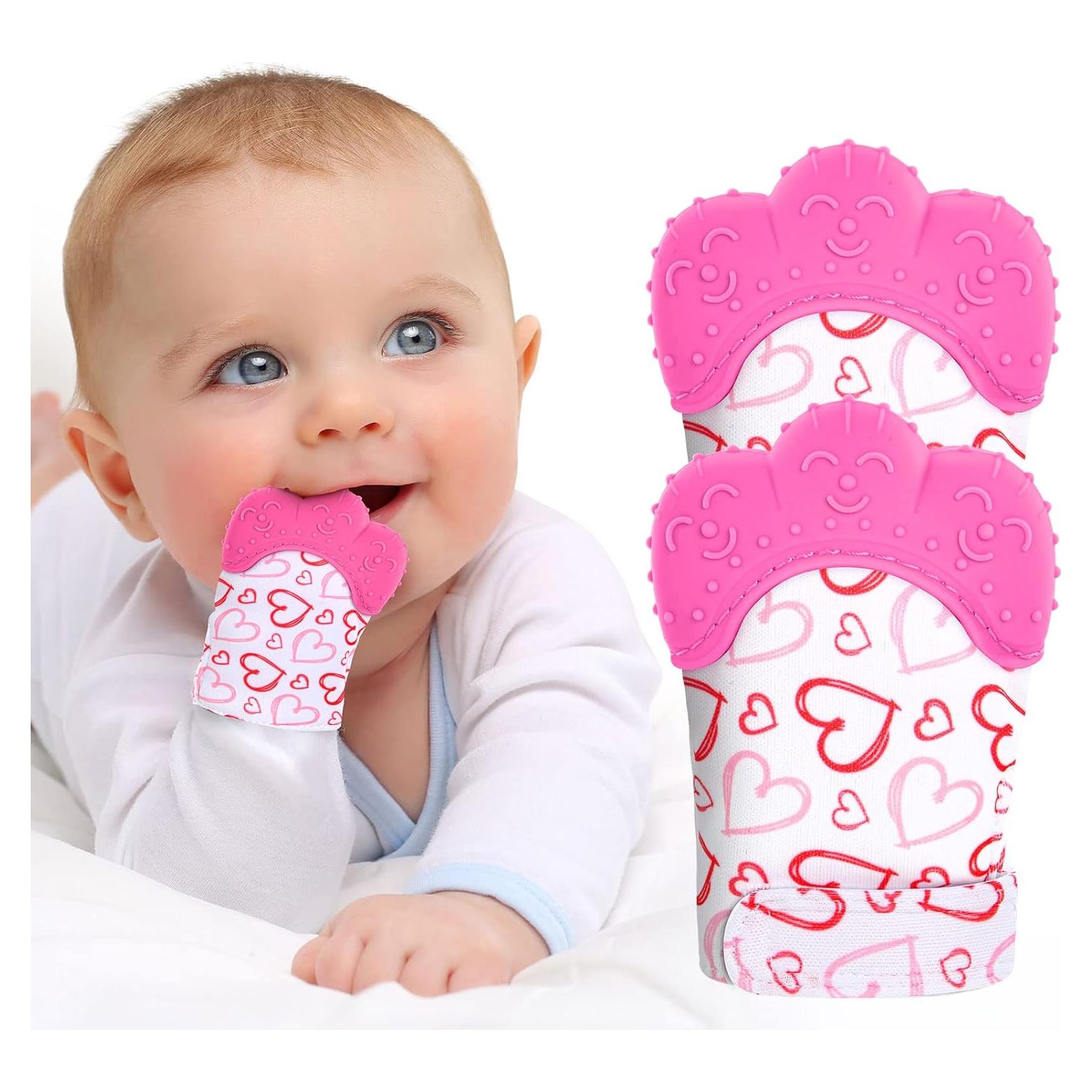 2 Mitones de Silicona para Dentición Vicloon - Rosa